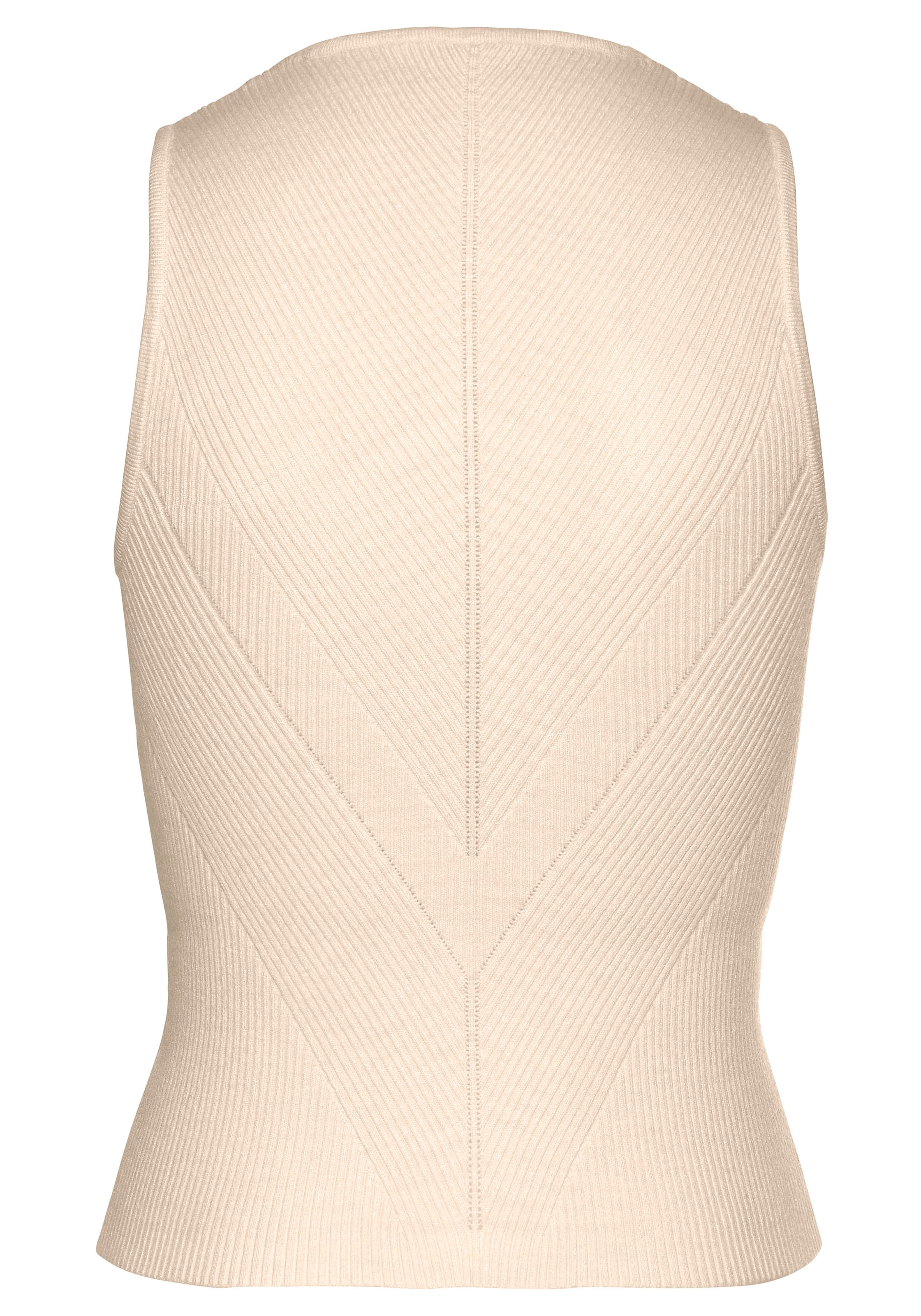 LASCANA Stricktop, mit Strickmuster, hochgeschlossenes Damentop mit breiten Trägern