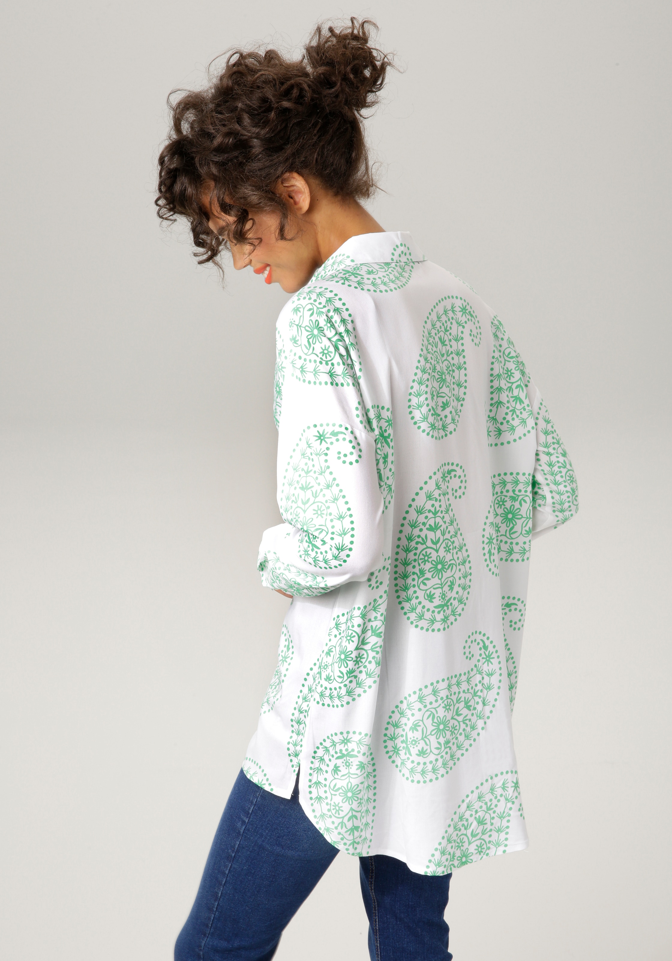 Aniston CASUAL Hemdbluse, mit Paisley-Muster ♕ bei großflächigem