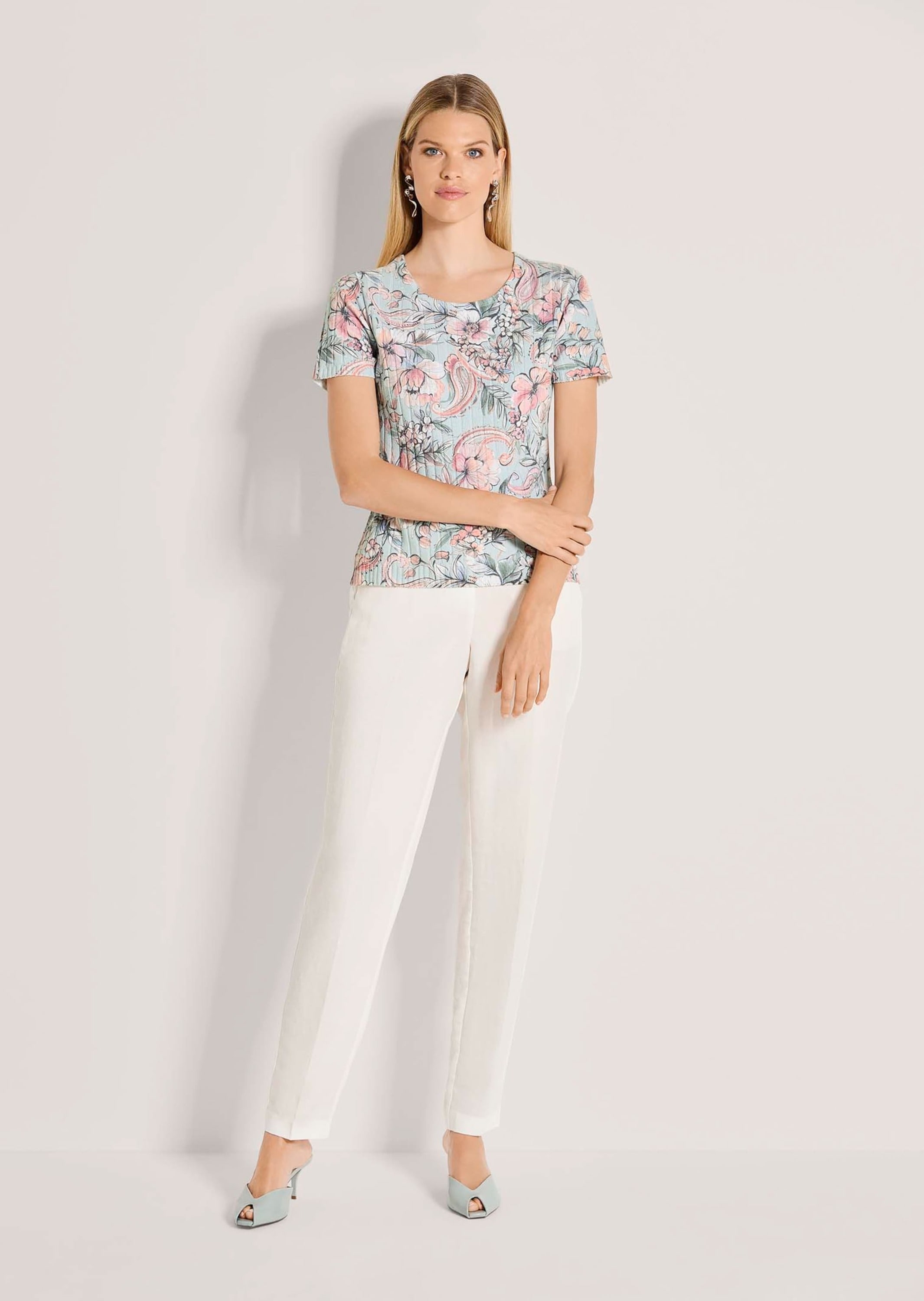MADELEINE Longpullover »Strickshirt Sommerpullover mit floralem Print« Allover-Print