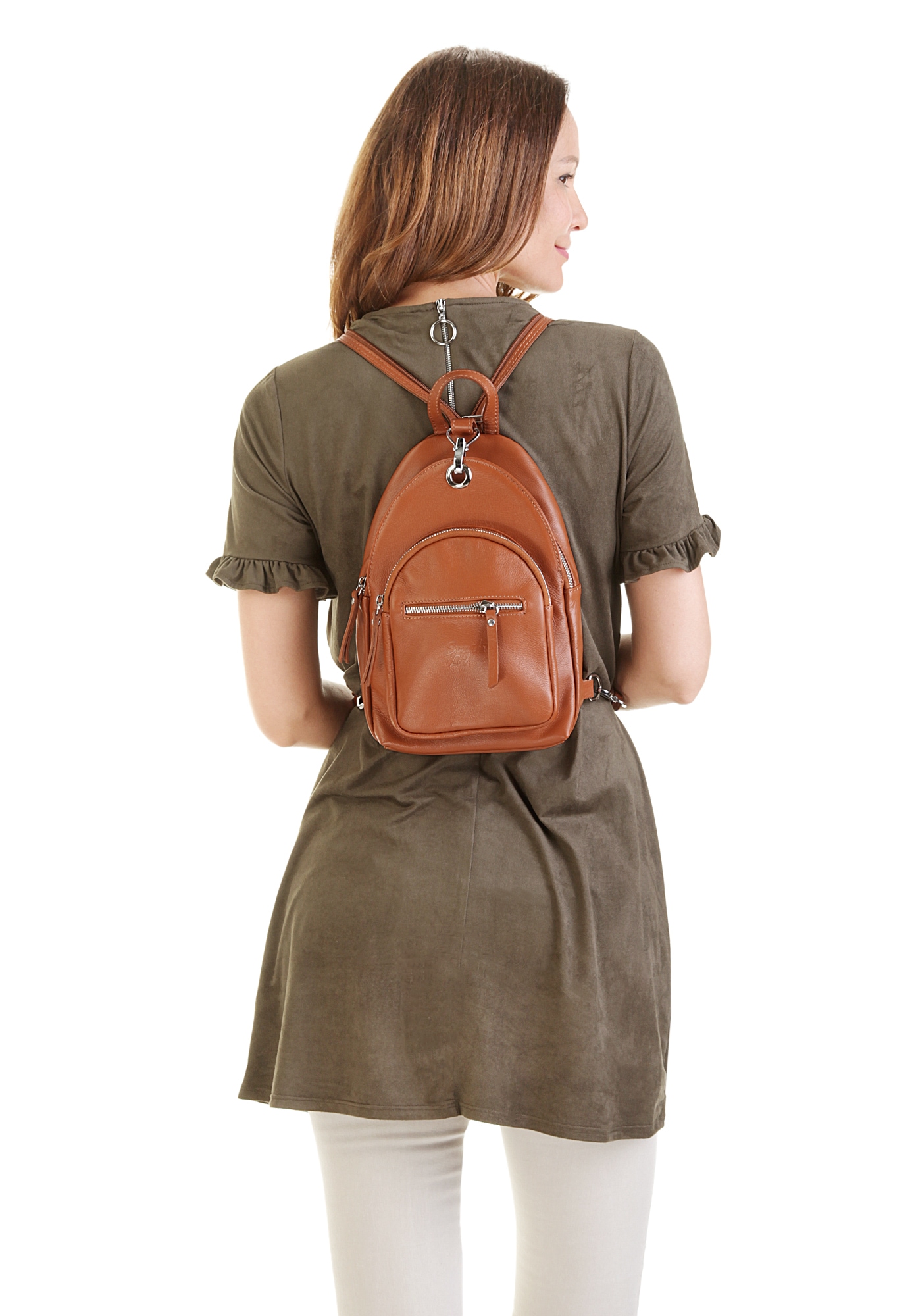 Samantha Look Cityrucksack, echt Leder, Made in Italy