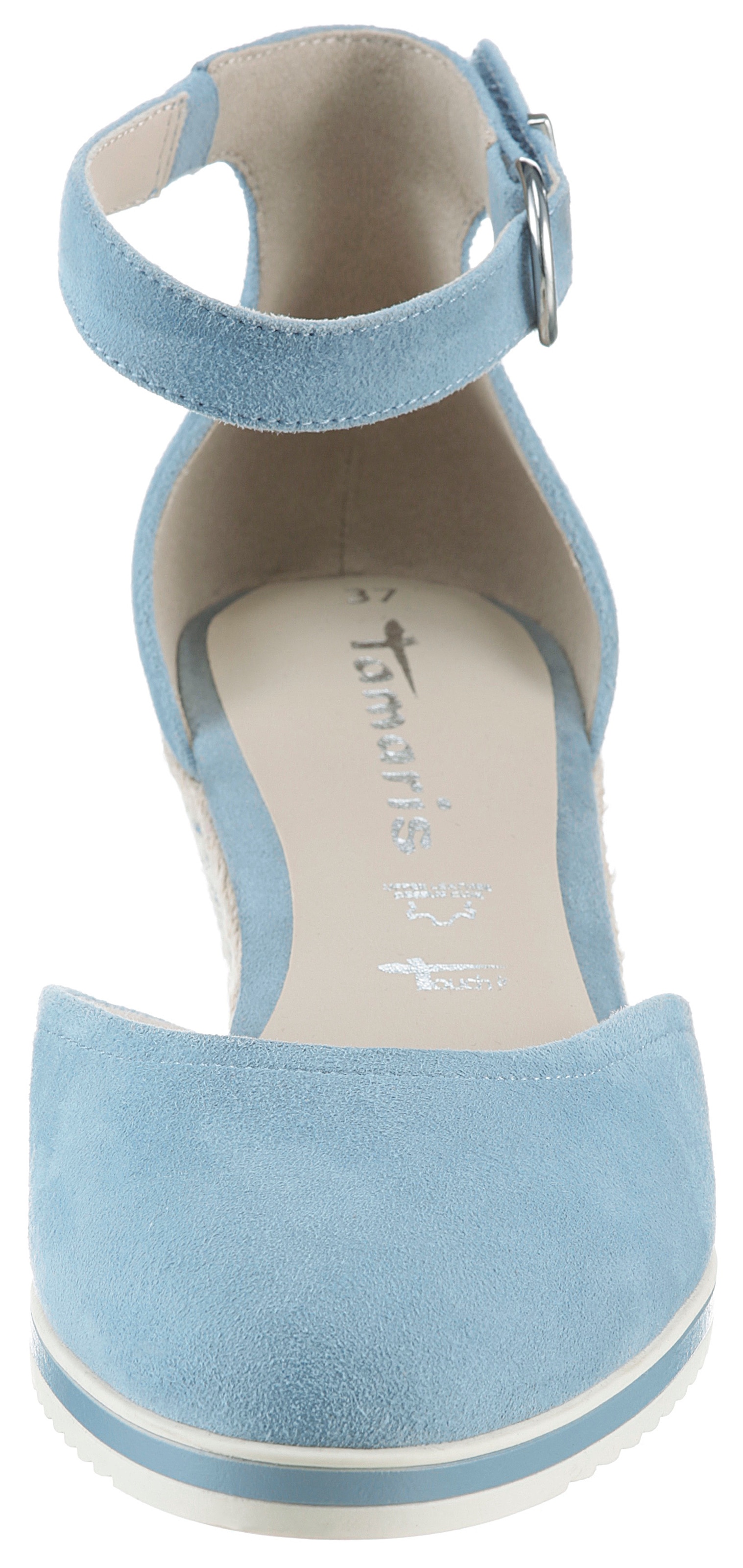 Tamaris Keilpumps, Keilabsatz, Schlupfschuh, Riemchensandale mit modischem Jute-Besatz