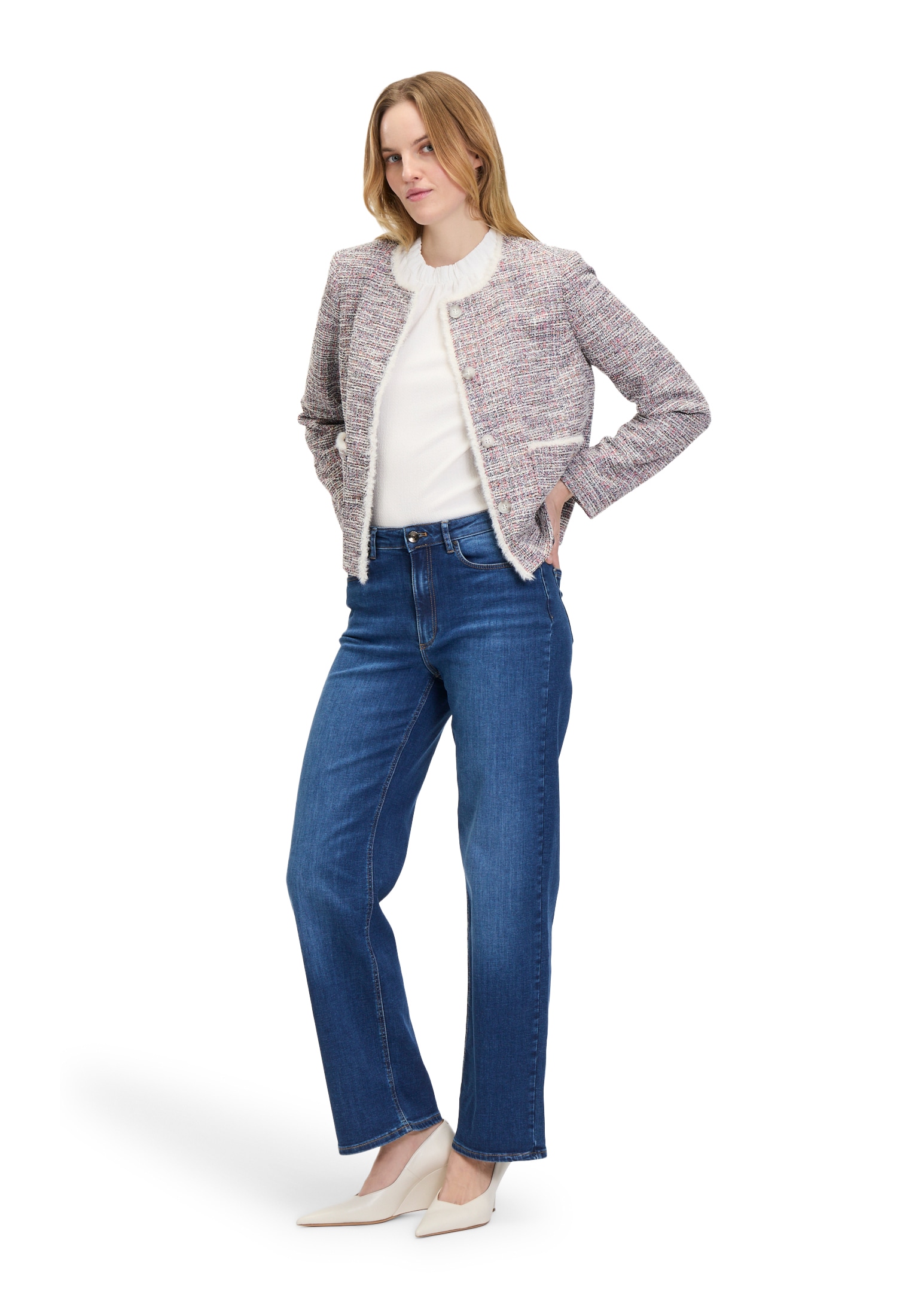 Betty&Co Taillenhose »High Waisted-Jeans mit weitem Bein«