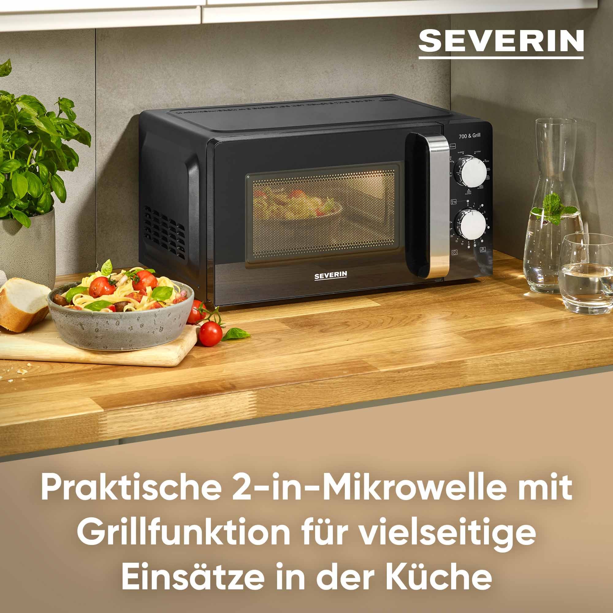 Severin Mikrowelle »MW 7781, mit Grillfunktion 2-in-1« Grill | Mikrowelle 1100 W Kompaktes und schmales Design, Mikrowelle und Grill sind kombinierbar