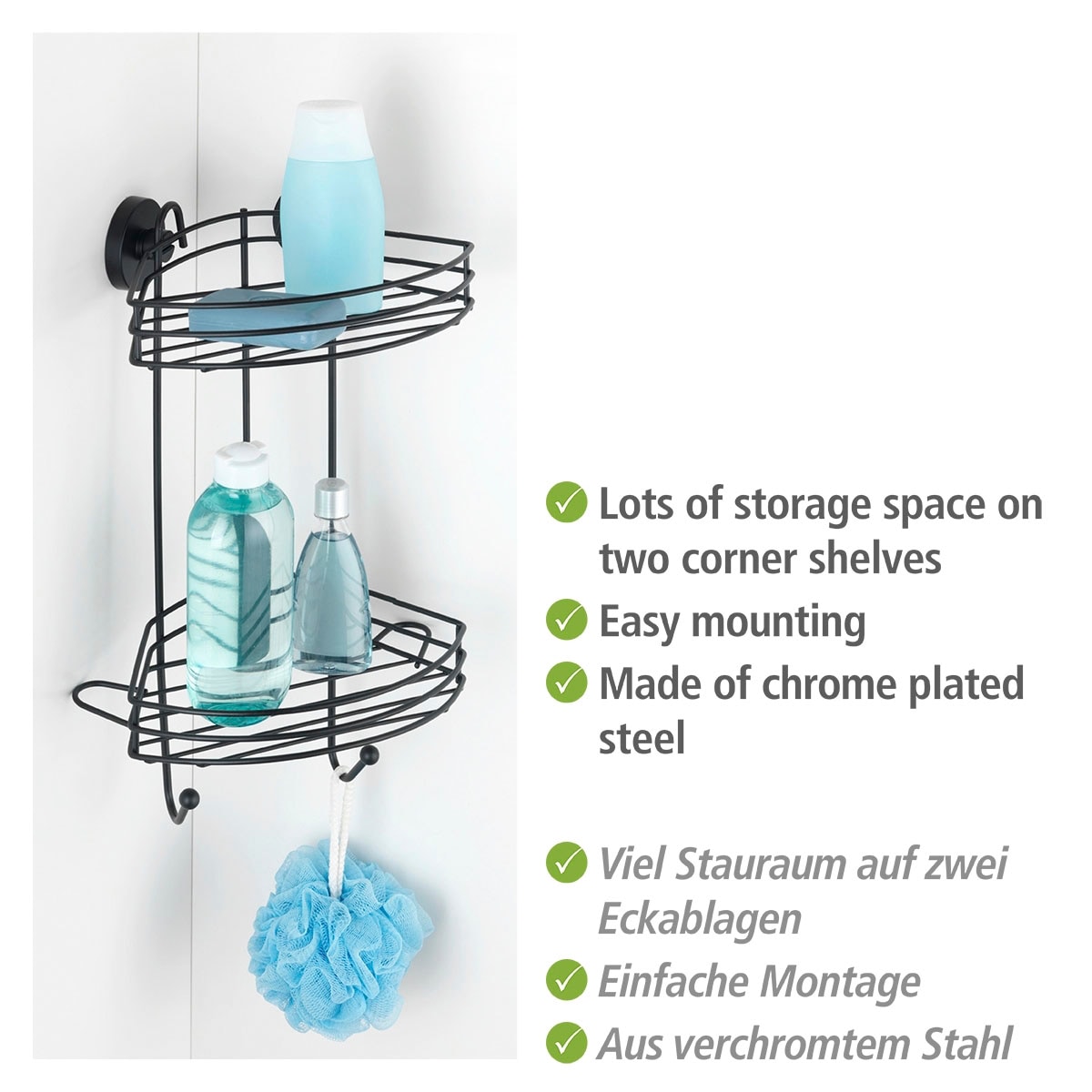 WENKO Duschregal »Vacuum-Loc«, 2 Etagen