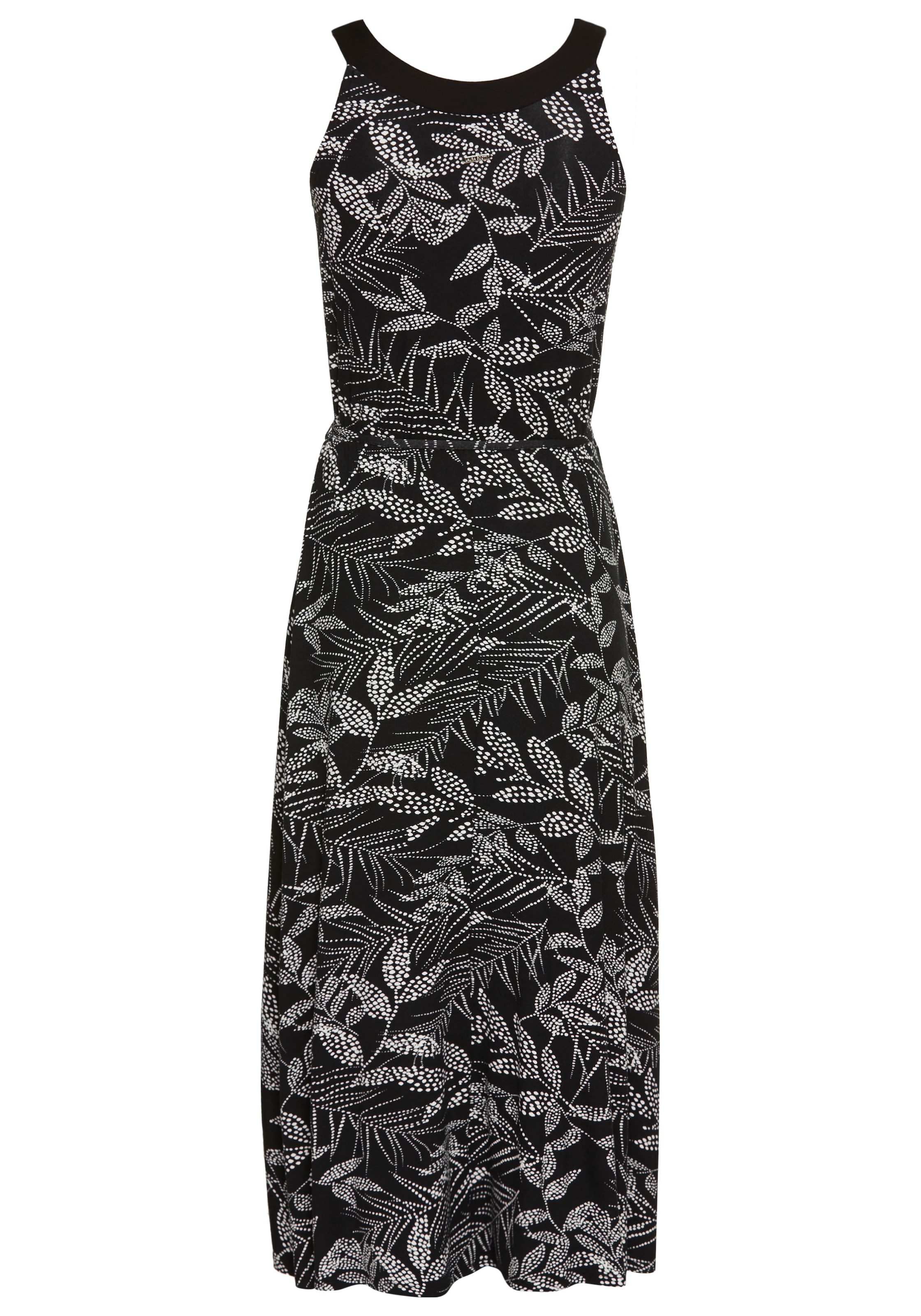Laura Scott Sommerkleid, Rundhalsausschnitt mit Kontrasteinsatz, Midi-Länge - NEUE KOLLEKTION