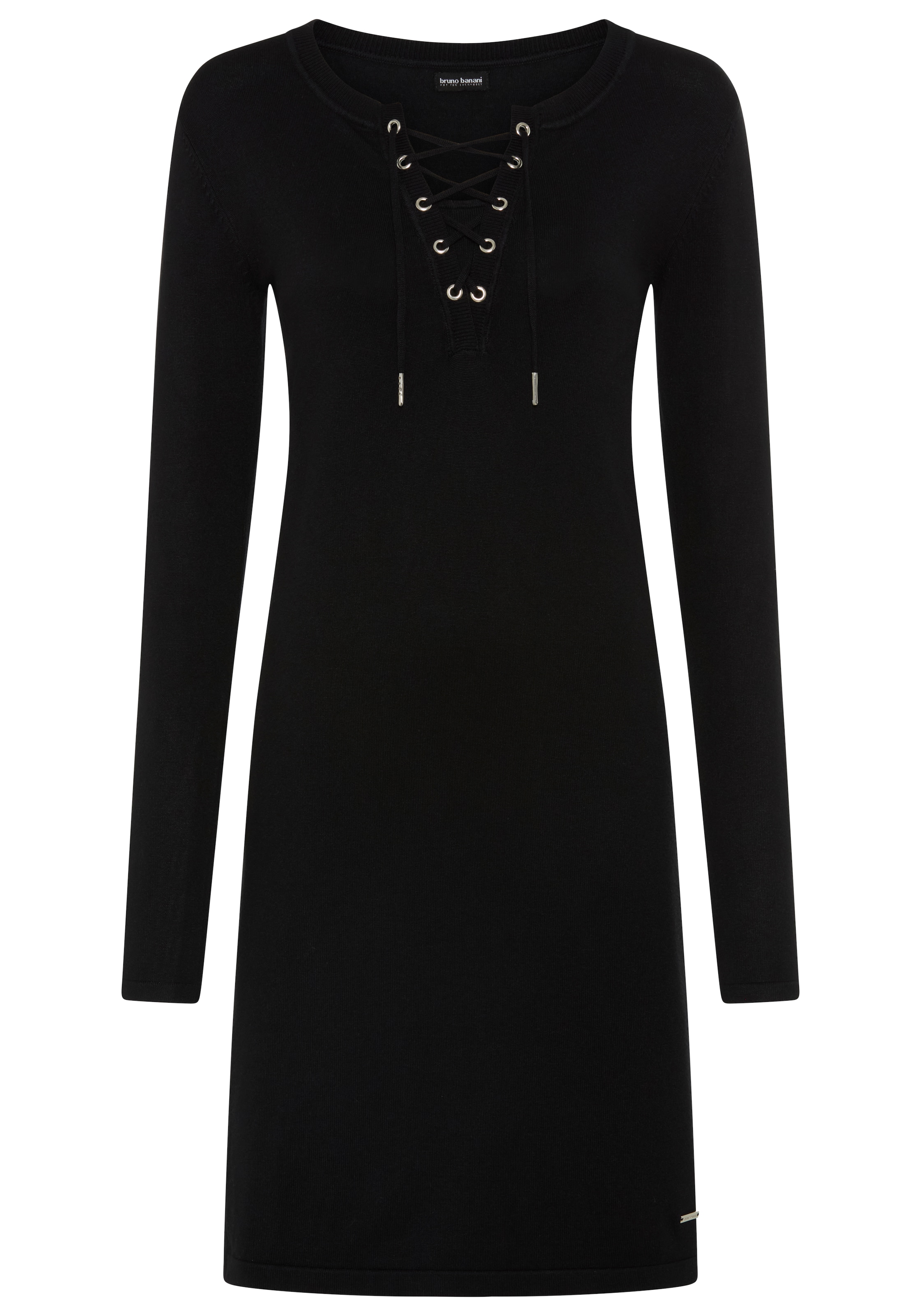 Bruno Banani Strickkleid taillierter Schnitt,  mit Schnürung,  elastisches Material