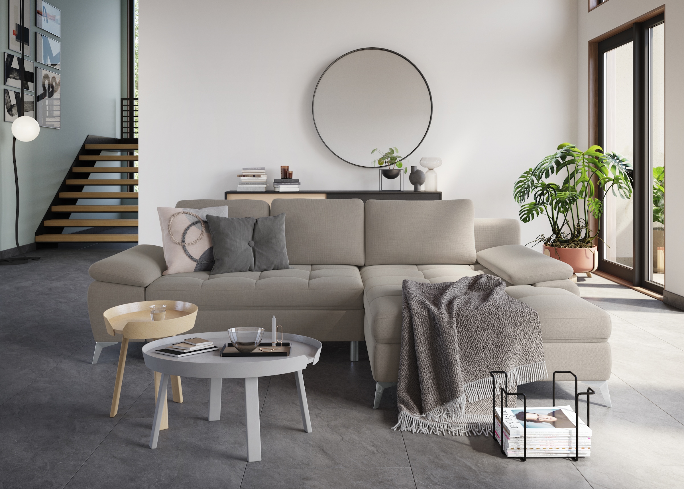 sit&more Ecksofa »Latigo L-Form«, mit Recamiere, wahlweise mit Bettfunktion und Bettkasten