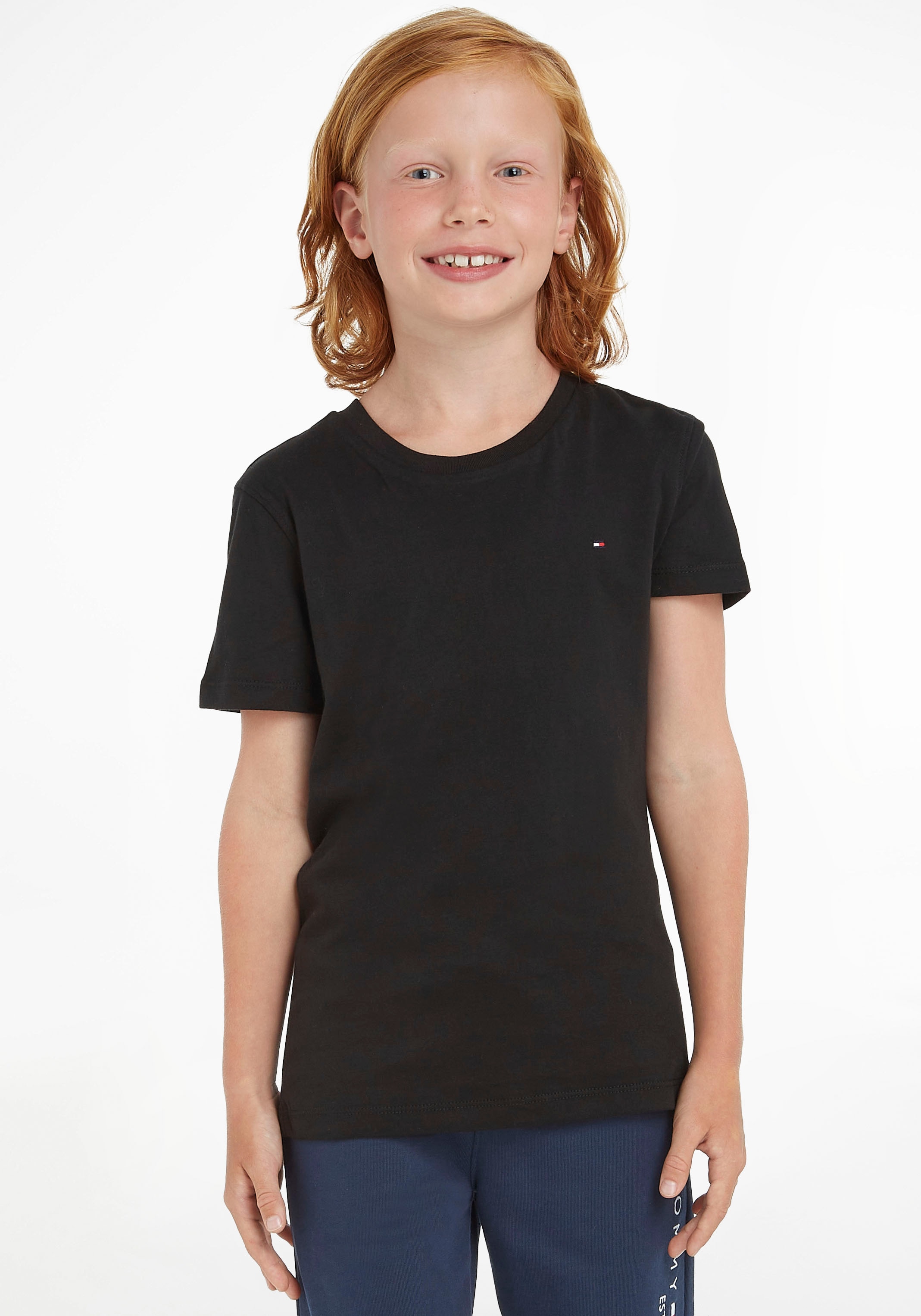 Tommy CN BASIC KNIT«, Junior MiniMe,für Jungen bei Hilfiger »BOYS T-Shirt Kids Kinder