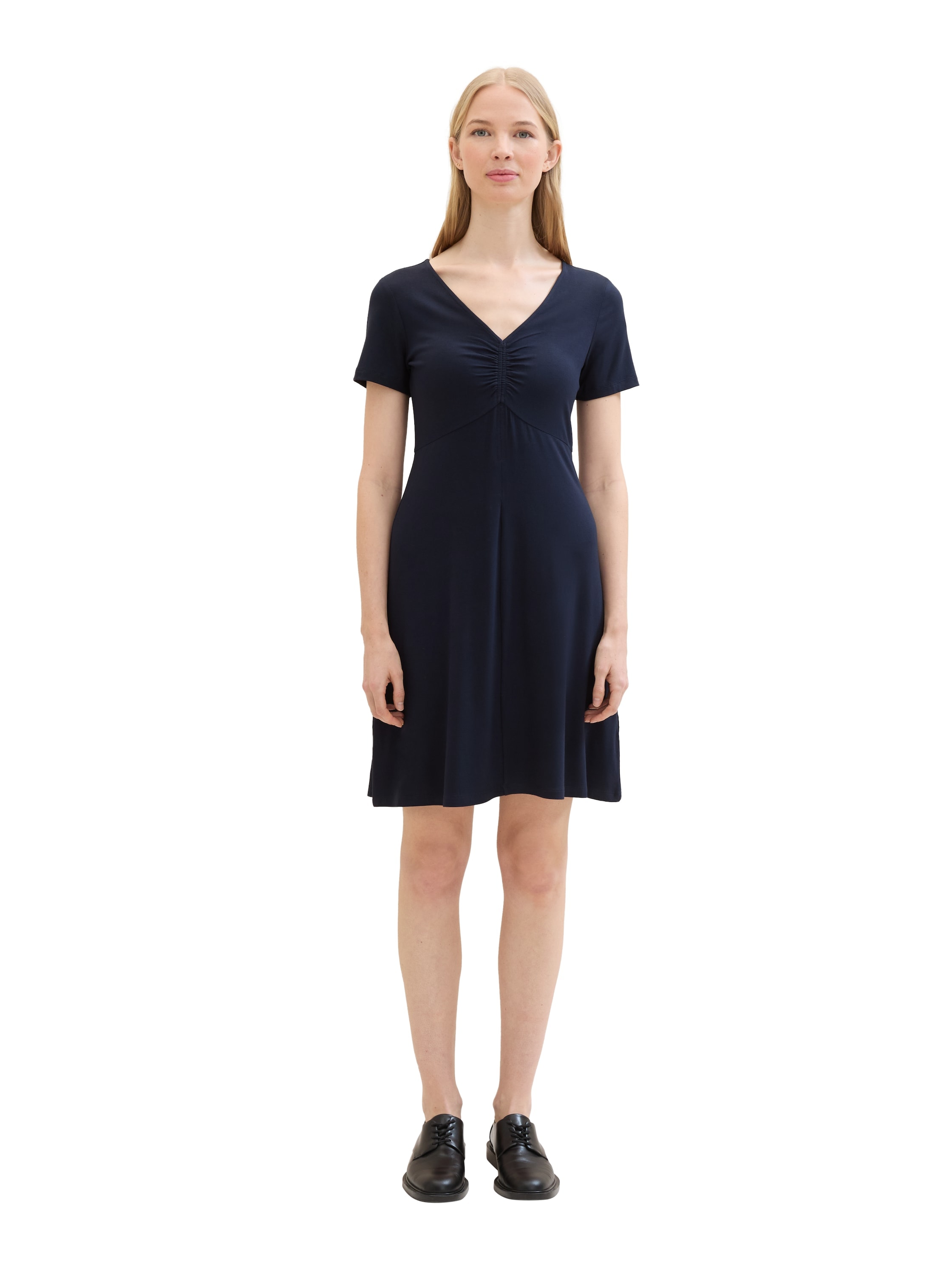 TOM TAILOR Minikleid, mit Allover-Print und V-Ausschnitt