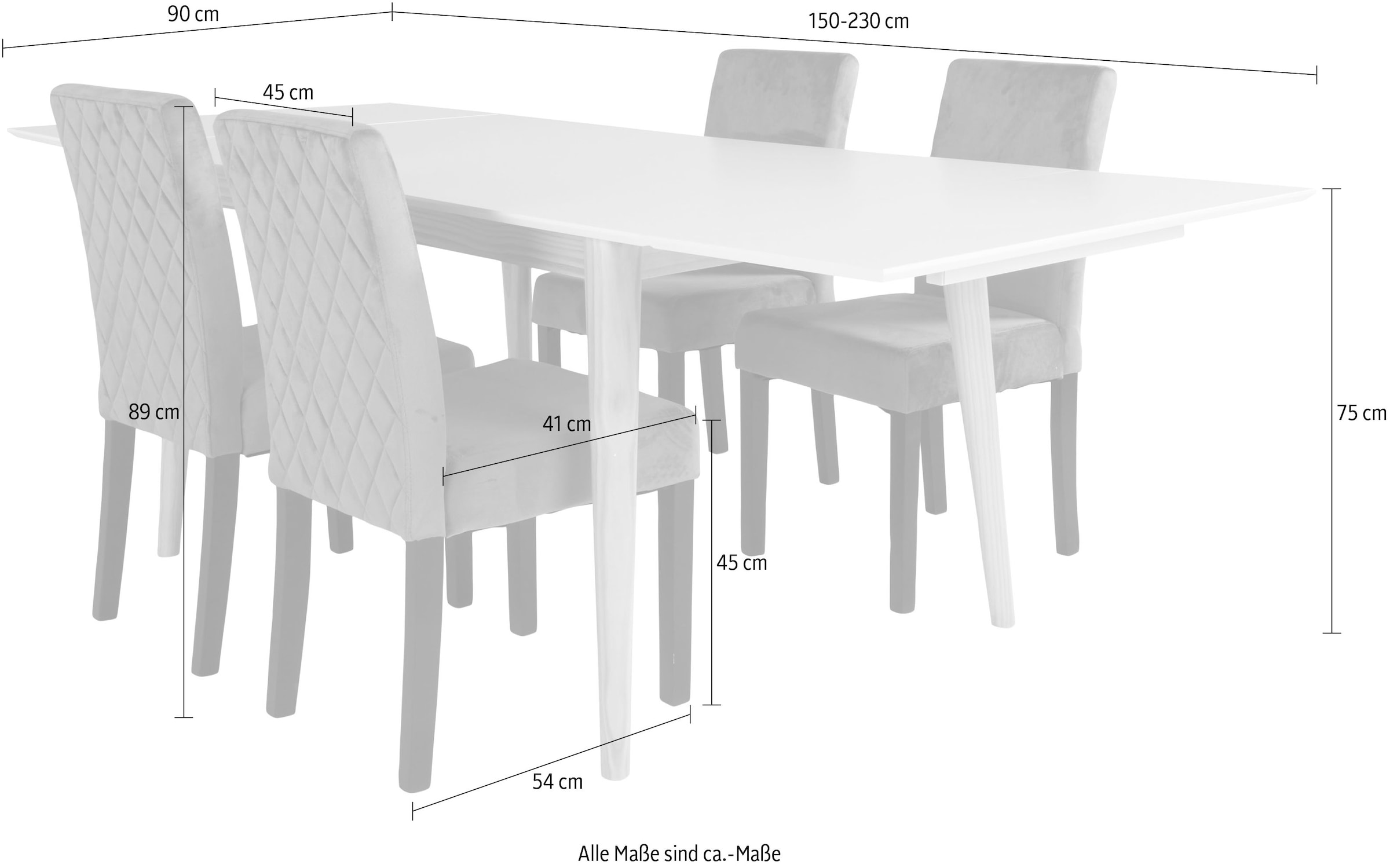 »Odense«, Raten 5 (Set, mit auf Homexperts tlg.), bestellen Tisch Essgruppe ausziehbarem