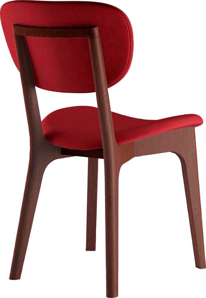 INOSIGN Stuhl »COZY Made in Italy«, (Set), 2 St., Microfaser, Gestell in Buche, Kirsch- oder Nussbaum, Massivholz, Design Stuhl