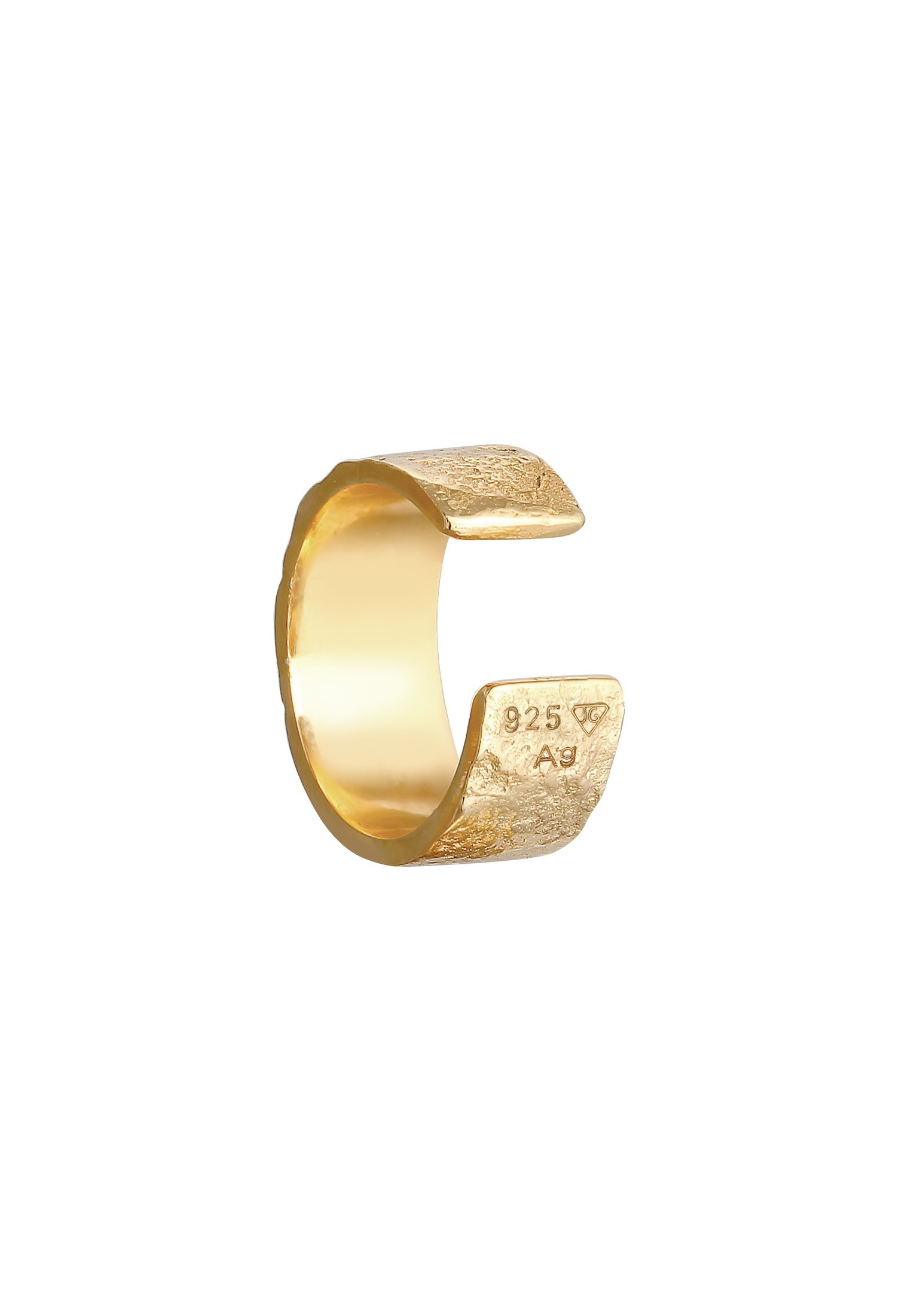 Elli Ohrklemme »Ohrringe Earcuff Breit Basic Gehämmert 925 Silber«