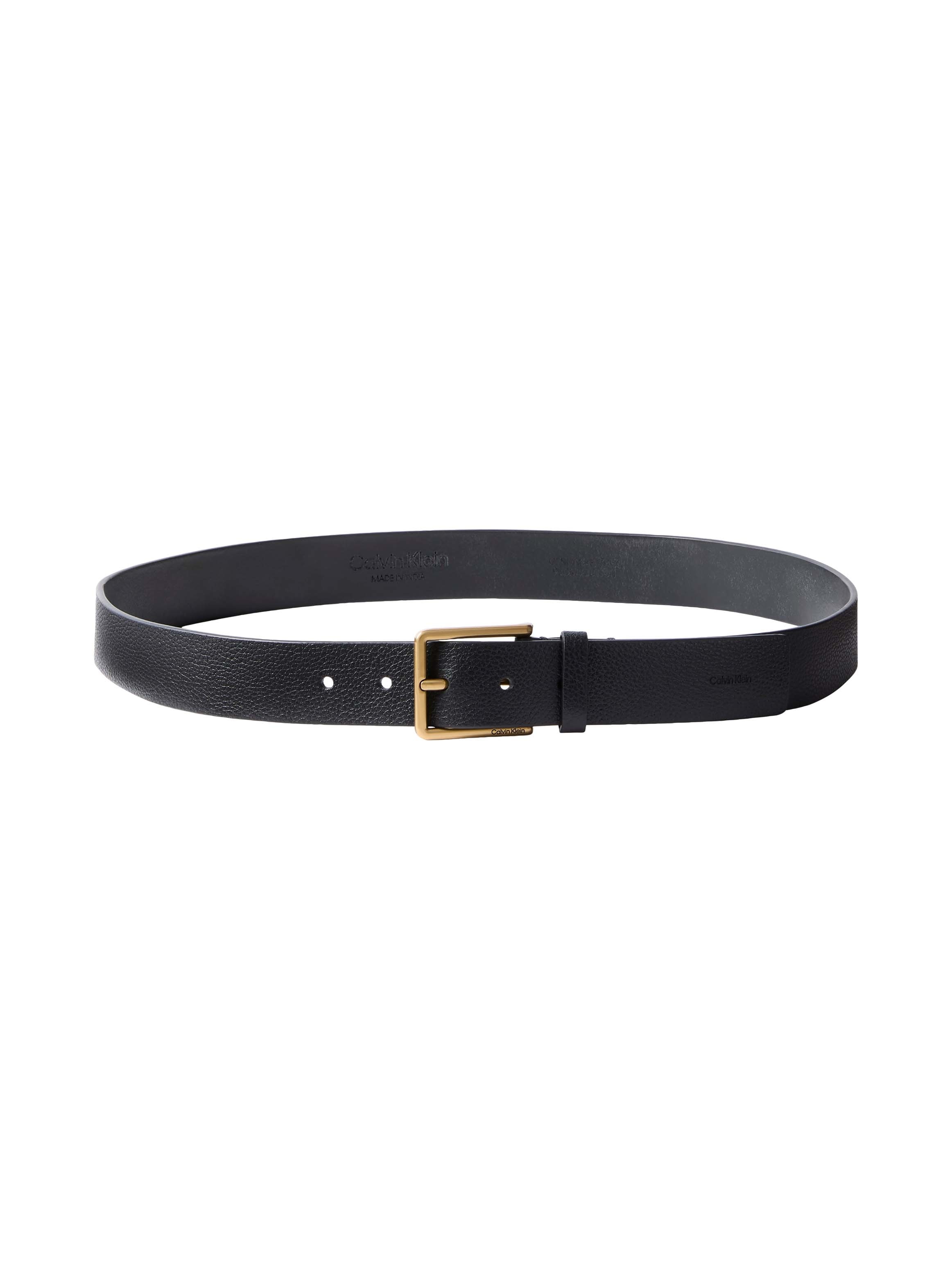 Calvin Klein Ledergürtel »WARMTH BUCKLE GOLD PEBBLE 35MM« Regular fit und größenverstellbar