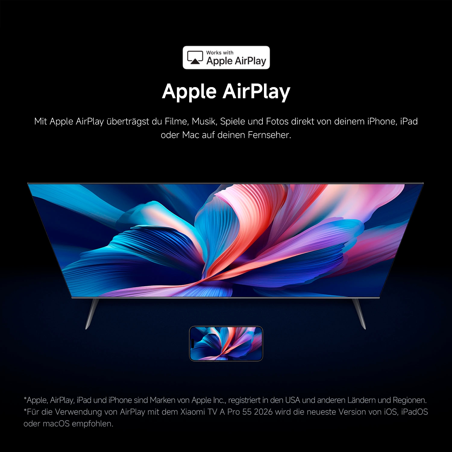 Xiaomi QLED-Fernseher »L55MB-APEU« 138 cm/55 ″ Smart-TV Xiaomi TV A Pro 55 (2026)