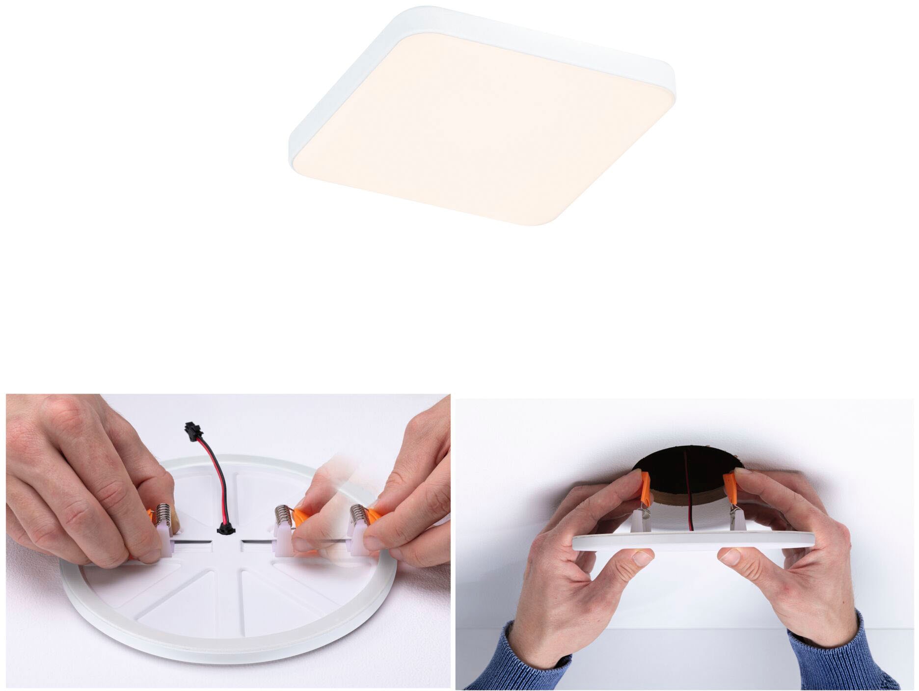 Paulmann LED Einbauleuchte »VariFit Veluna Edge IP44 eckig 90x90mm 450lm 3000K Weiß«, 1 flammig, VariFit IP44 eckig 90x90mm 450lm 3000K Weiß