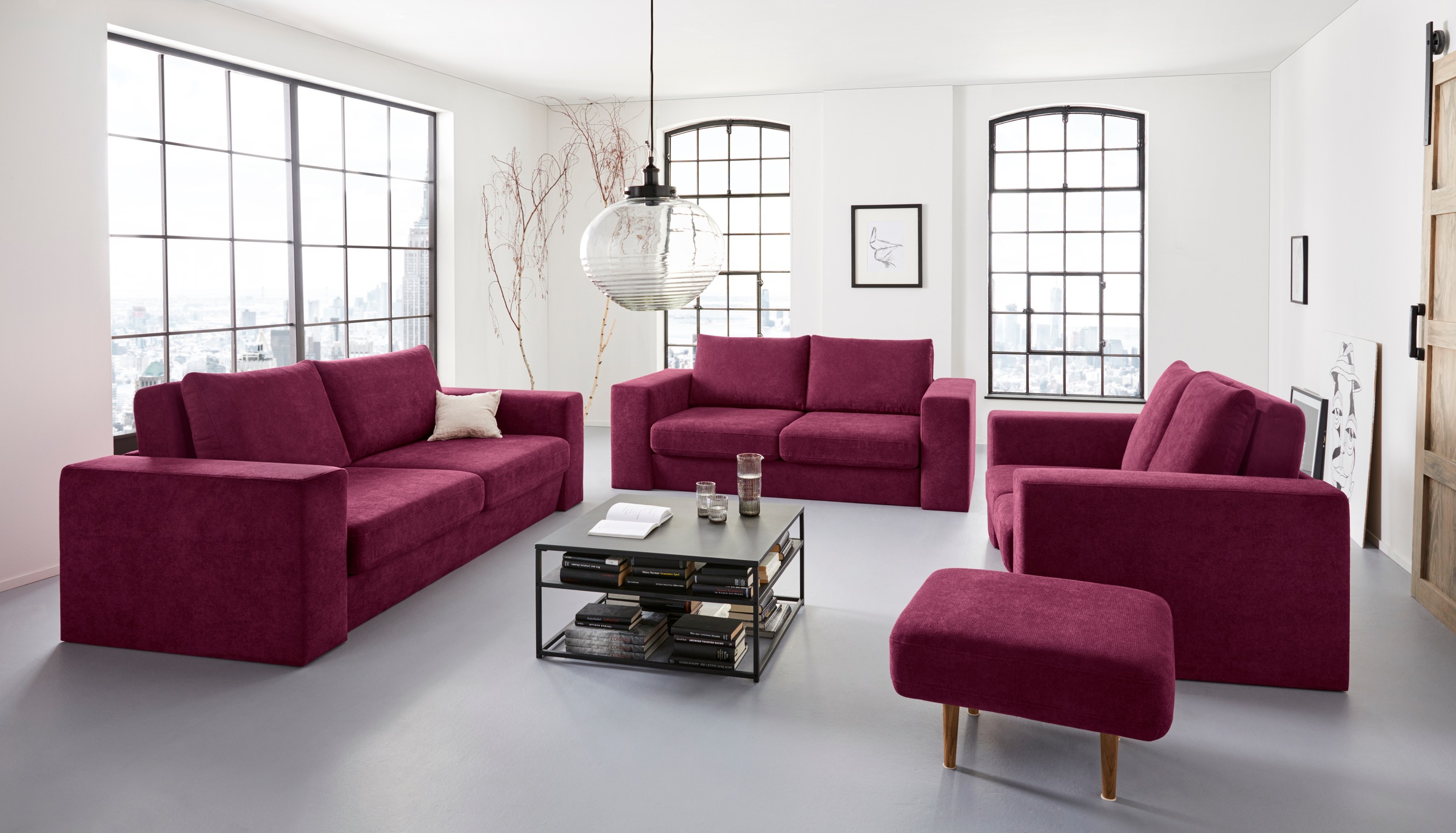 LOOKS by Wolfgang Joop 2-Sitzer »Looksv«, Verwandlungssofa: aus Sofa wird Sofa mit 2 Hockern