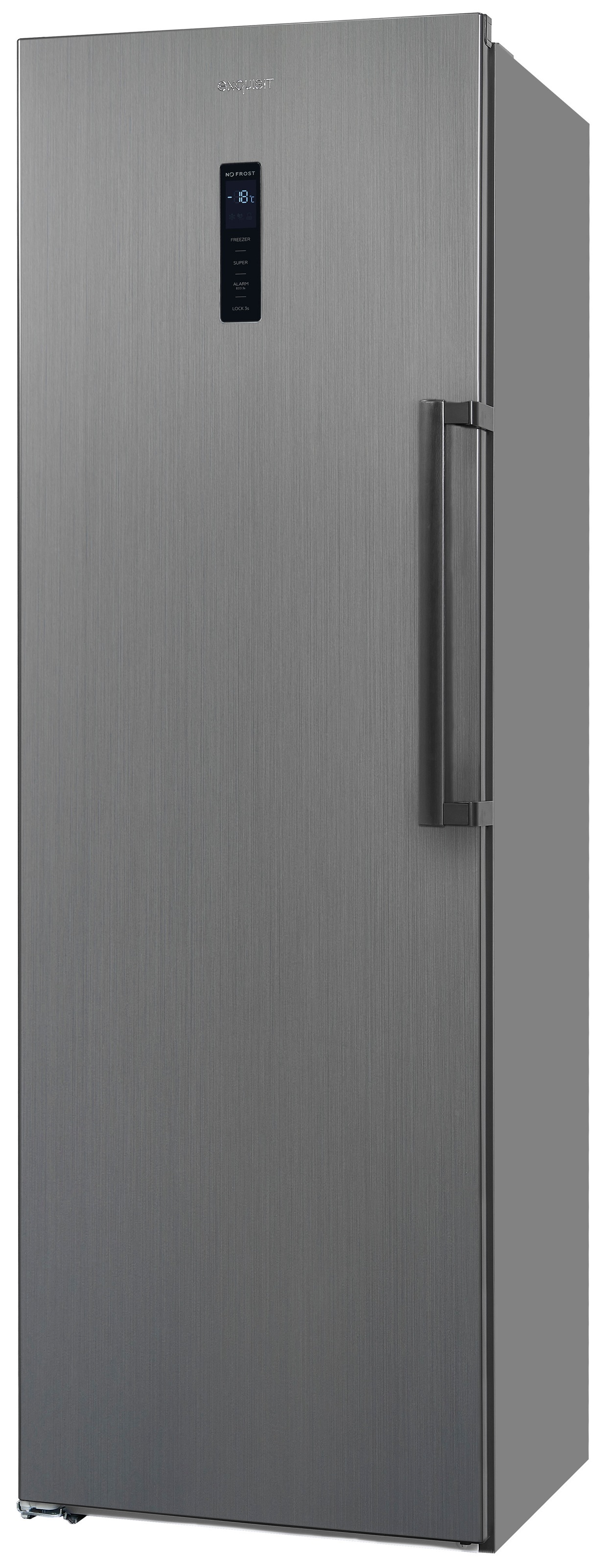 exquisit Gefrierschrank »GS295--H-040E inoxlook-az«, 185 cm hoch, 60 cm breit, Türanschlag wechselbar