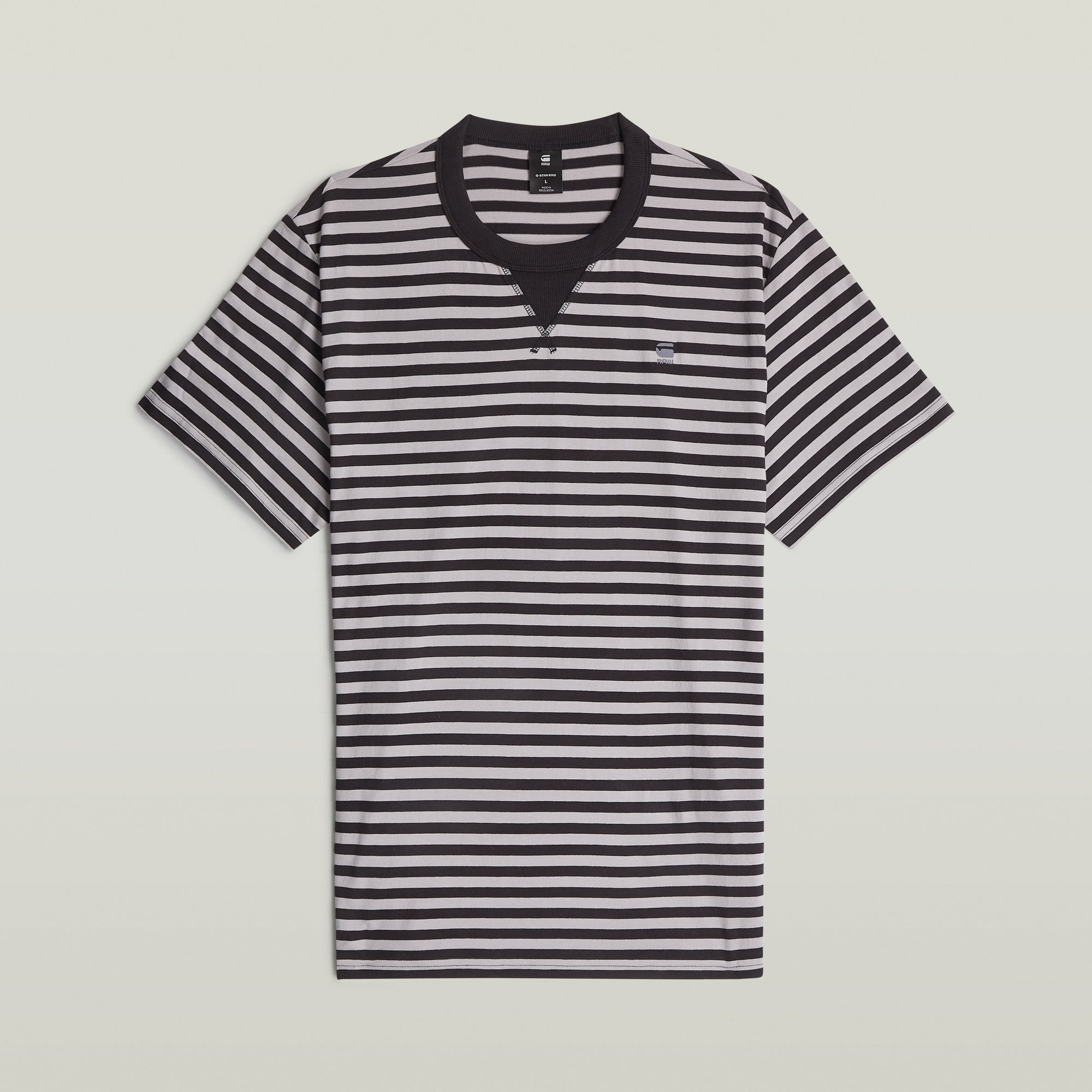 G-STAR T-Shirt »Nifous Stripe«, mit geripptem Einsatz vorne