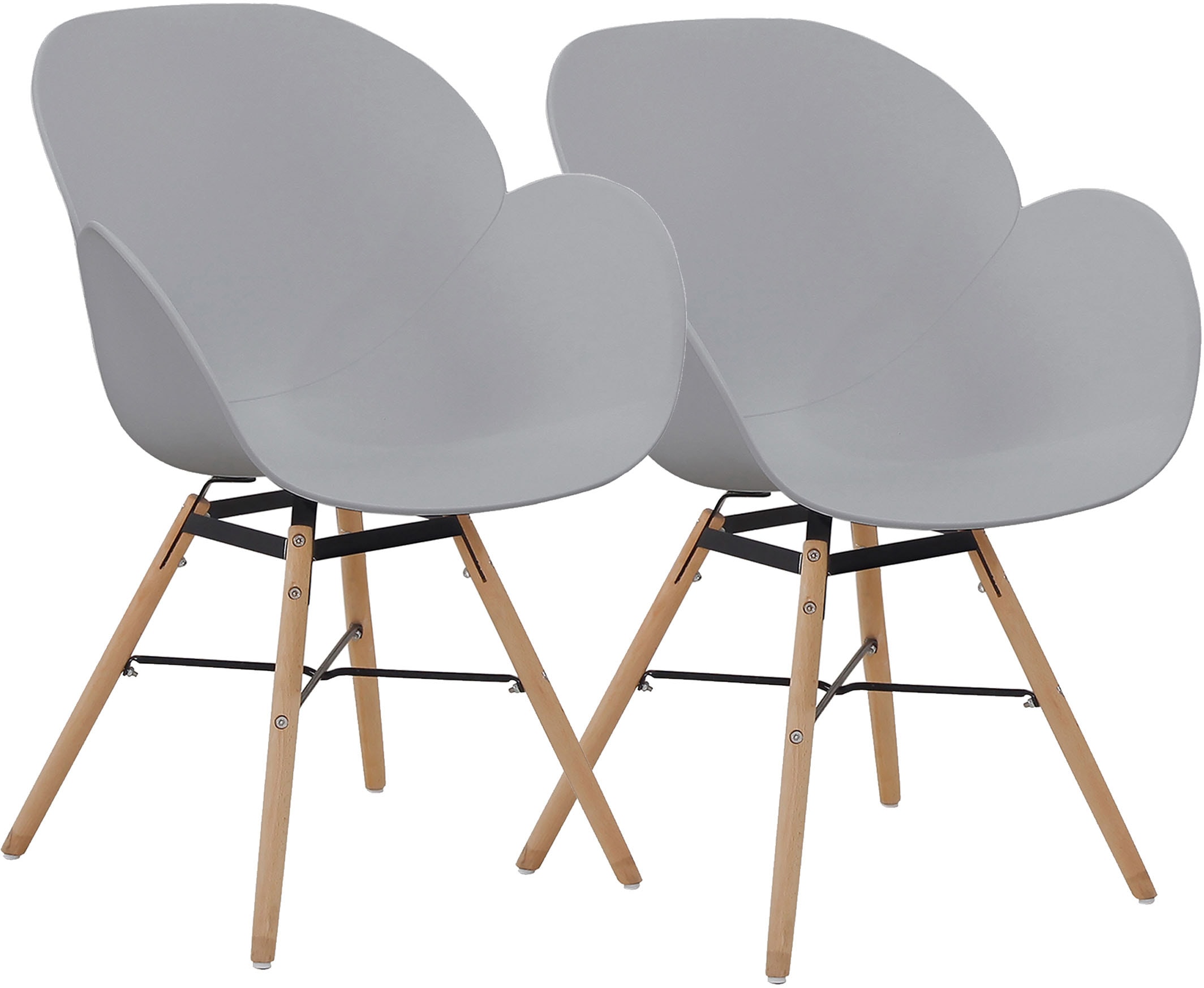 Kayoom 4-Fußstuhl »Stuhl Amalia 110 2er-Set, praktisches Set, bequemer Kunststoffstuhl« (Set) 2 Stk.pflegeleicht, abwaschbar, in einem Stück spritzgegossene Sitzfläche