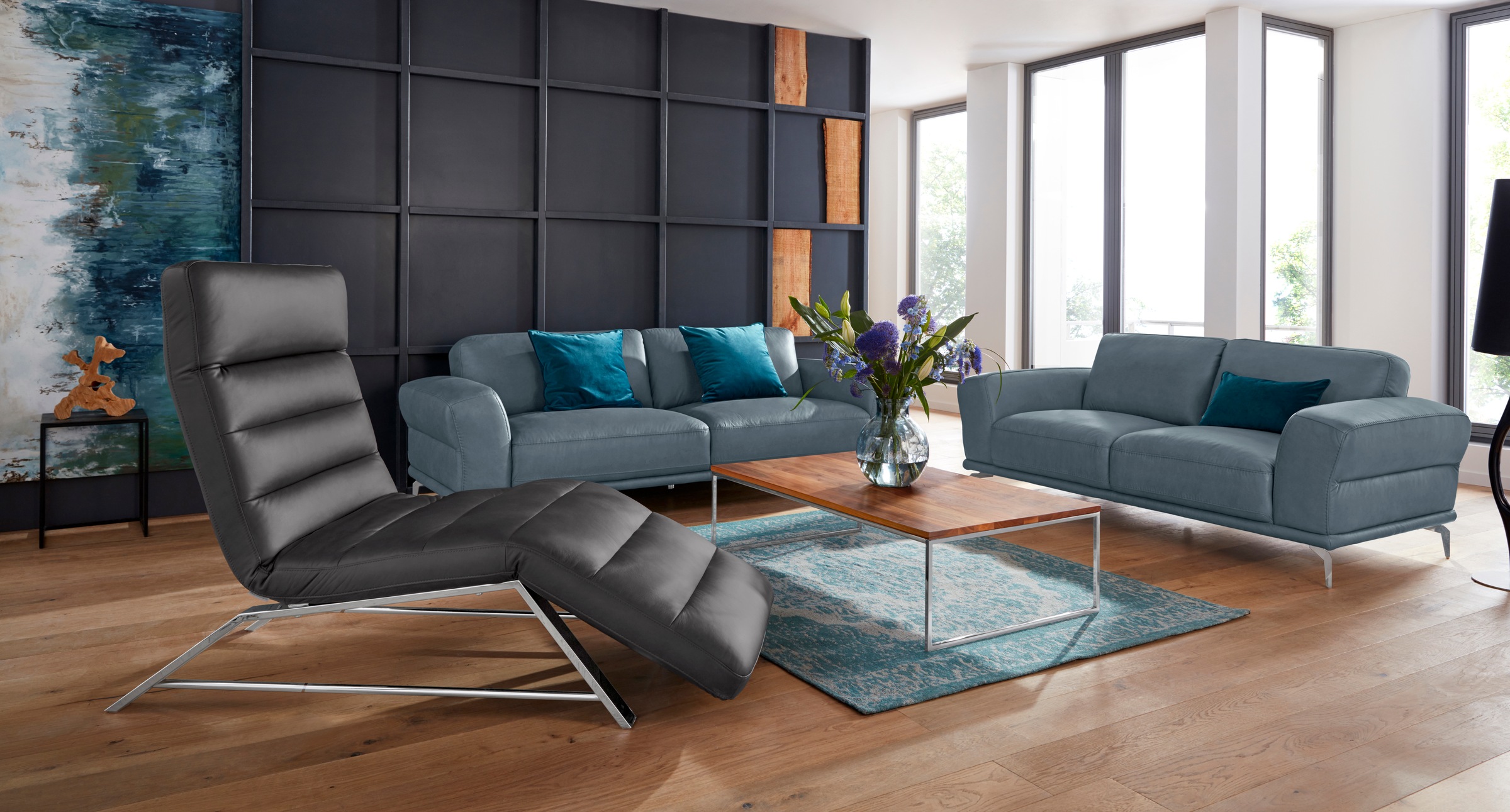 W.SCHILLIG 2-Sitzer »montanaa«, mit Metallfüßen in Chrom glänzend, Breite 192 cm