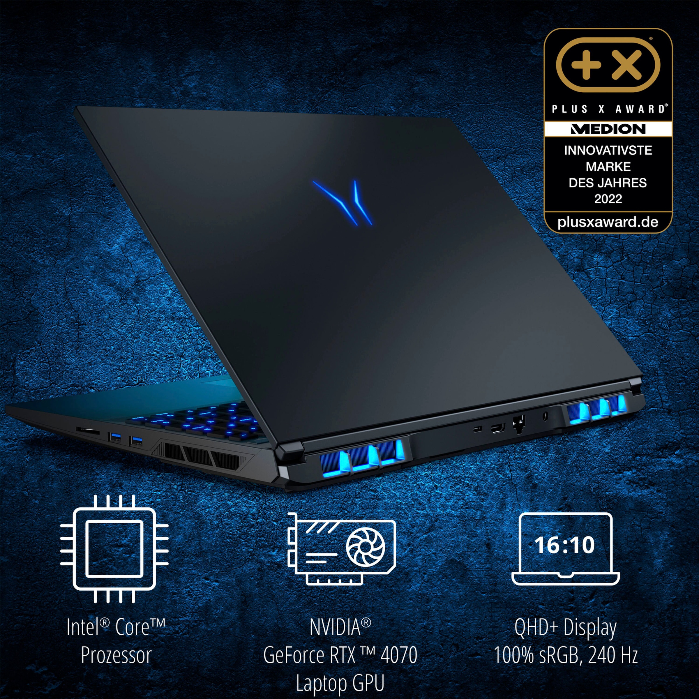 Medion® Gaming-Notebook »ERAZER Major X20«, 40,6 cm, / 16 Zoll, Intel, Core i9, GeForce RTX 4070, 1000 GB SSD