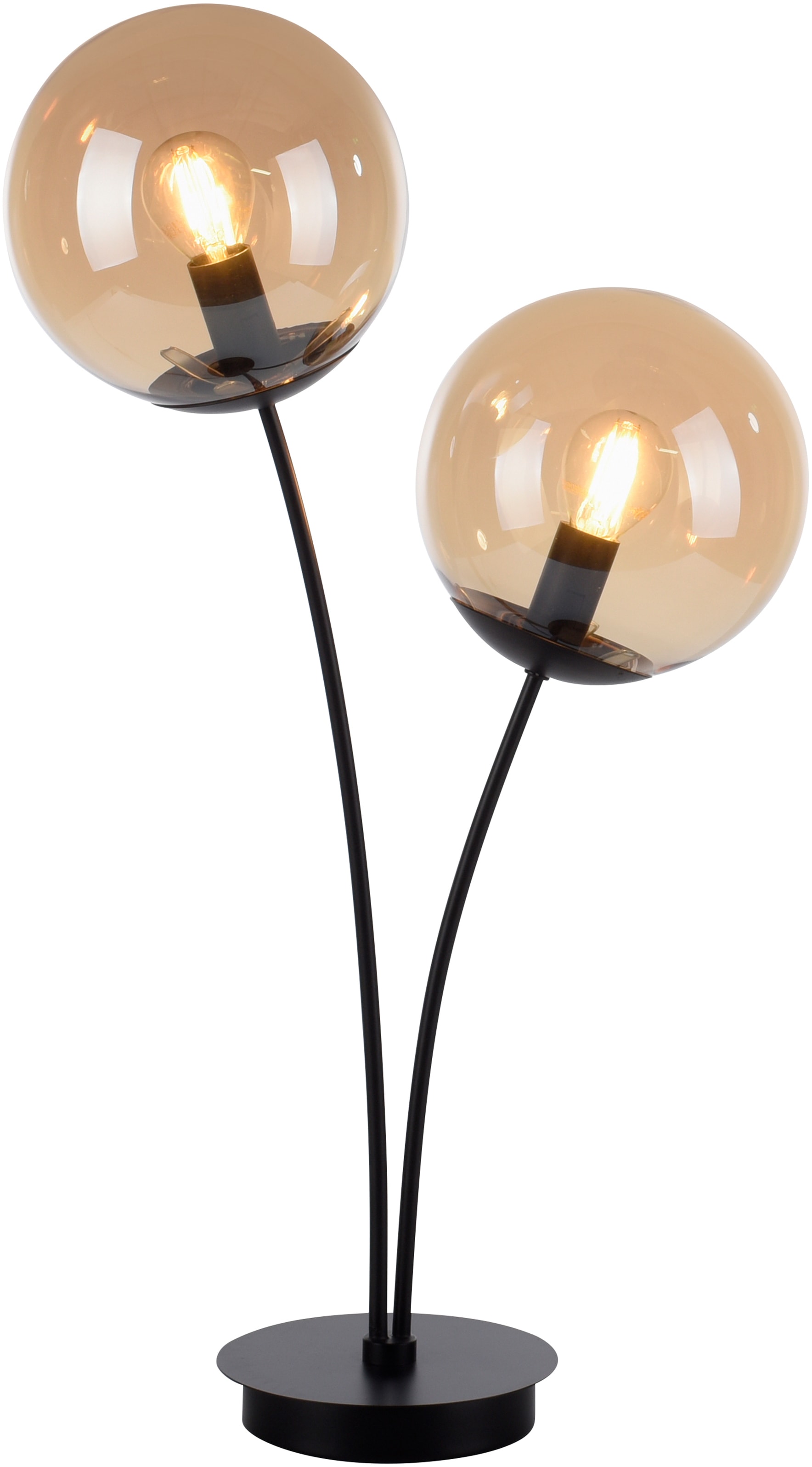 andas Tischleuchte »Nymölla«, 2 flammig-flammig, mit großen amberfarbigen  Glaskörpern, schwarz lackiert Oberfläche online kaufen | mit 3 Jahren XXL  Garantie