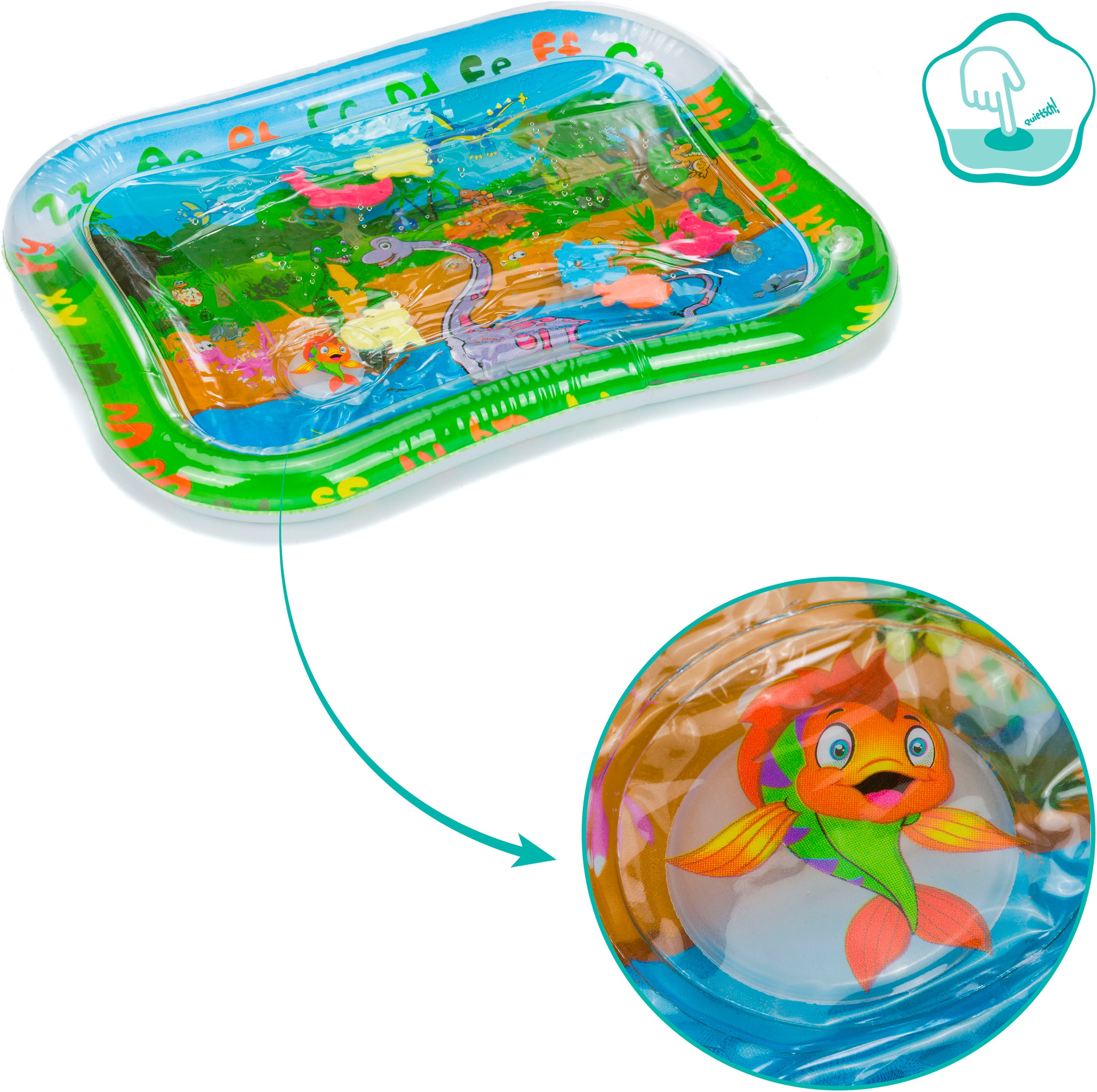 Fillikid Spielmatte »Wasserspielmatte Dino mit Quietsch Knopf« mit Wasser befüllbare Liegefläche