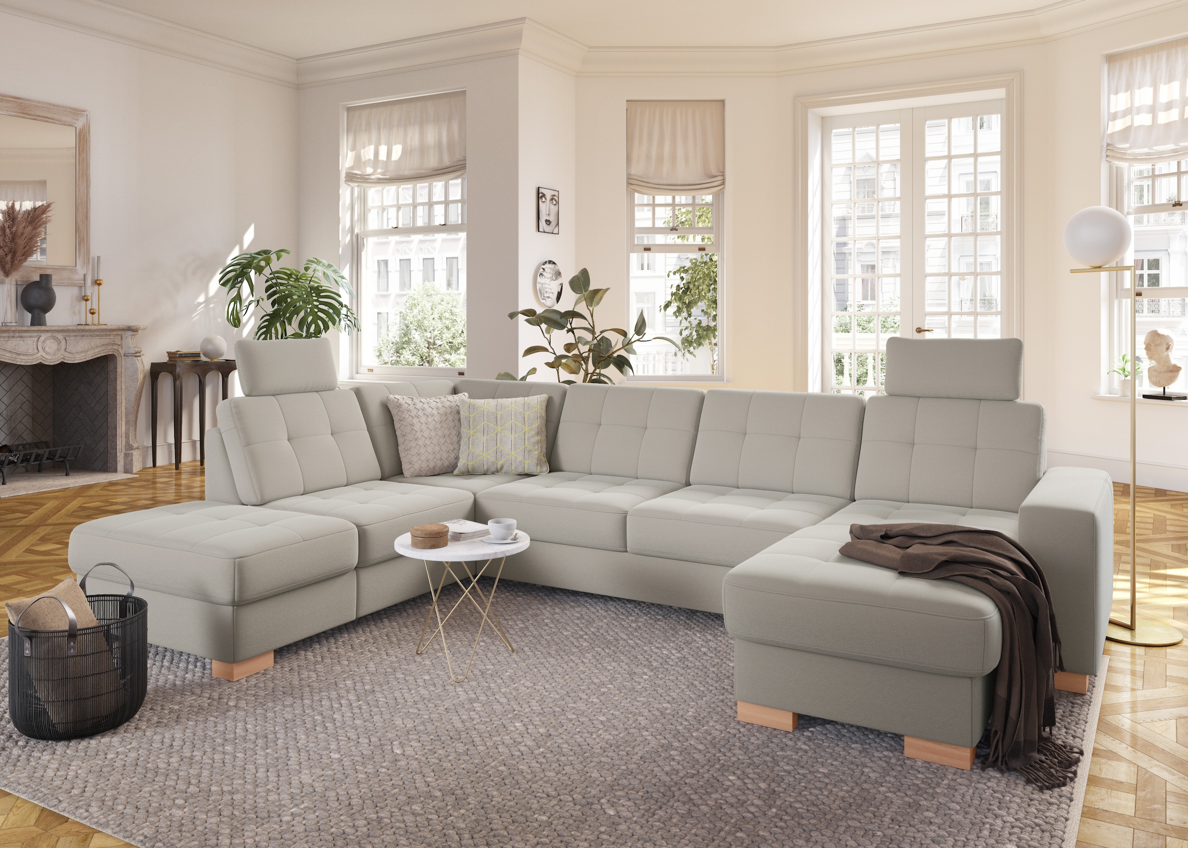 sit&more Wohnlandschaft »Quincy U-Form«, wahlweise mit Bettfunktion und Bettkasten