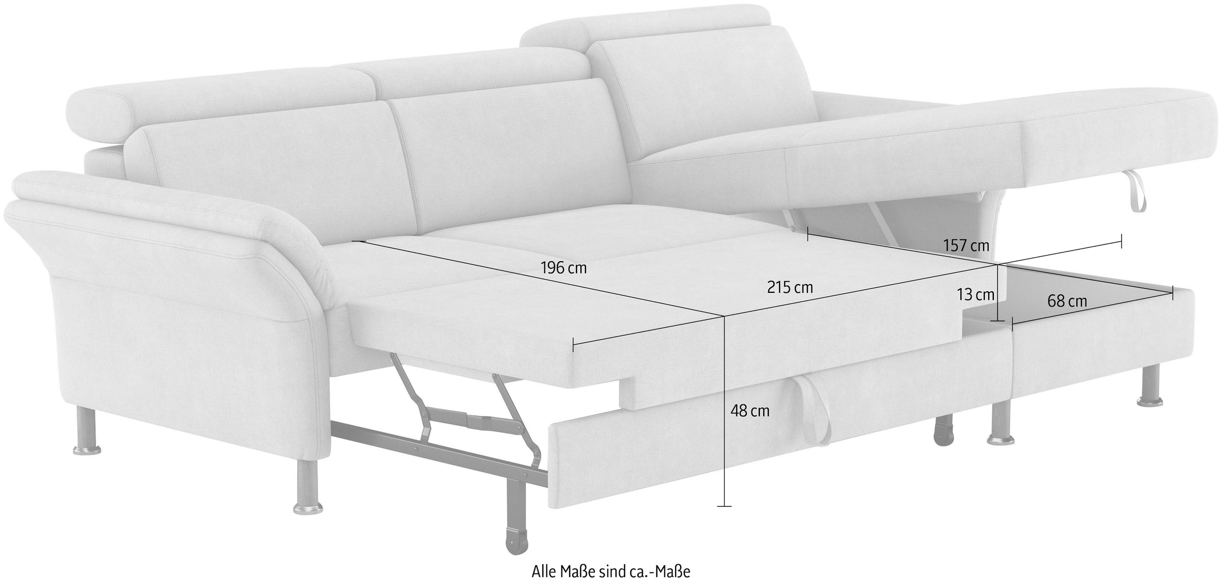 Home affaire Ecksofa »Calypso L-Form«, mit motorischen Funktionen im Sofa und Recamiere