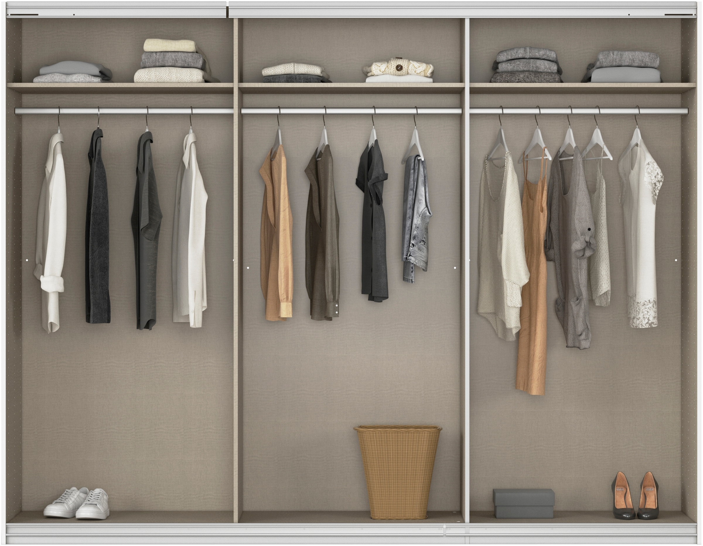 rauch Schwebetürenschrank »Kleiderschrank Schrank Garderobe KULMBACH«, in 2 Höhen erhältlich, mit Metallgriffleisten MADE IN GERMANY