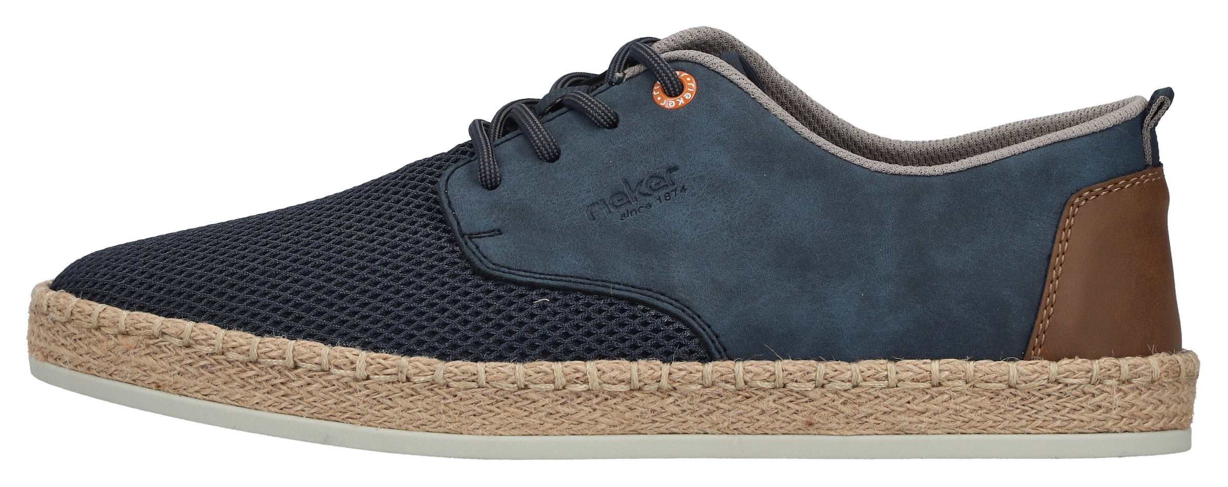 Rieker Schnürschuh  Halbschuh, Sneaker, Schnürer mit Bastumrahmung an der Laufsohle