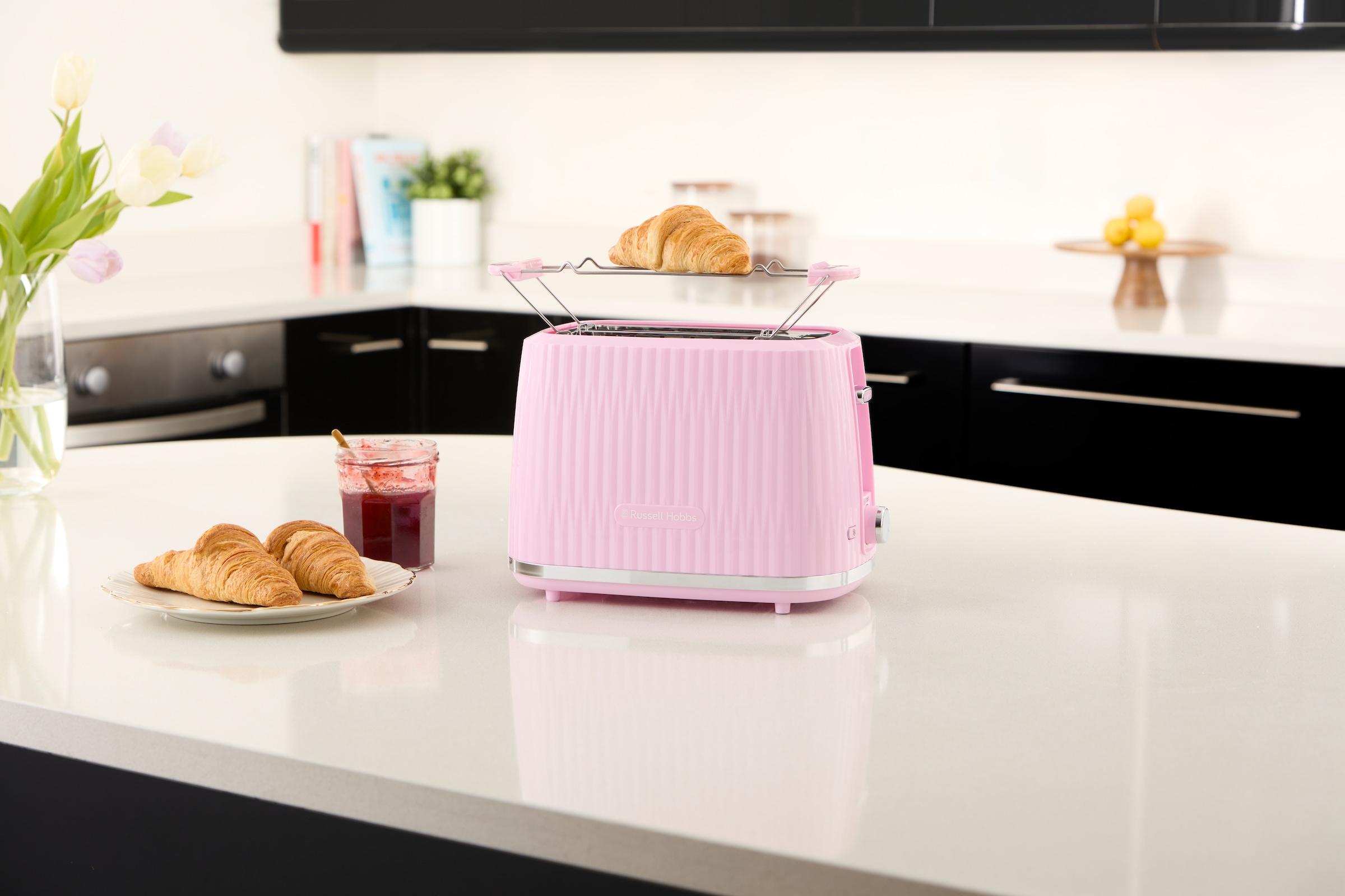 RUSSELL HOBBS Toaster »Eden 27372-56 Himbeere«, 2 Schlitze, 800 W, 6 Bräunungsstufen, Hebefunktion, Auftau-, Aufwärm- & Stoppfunktion