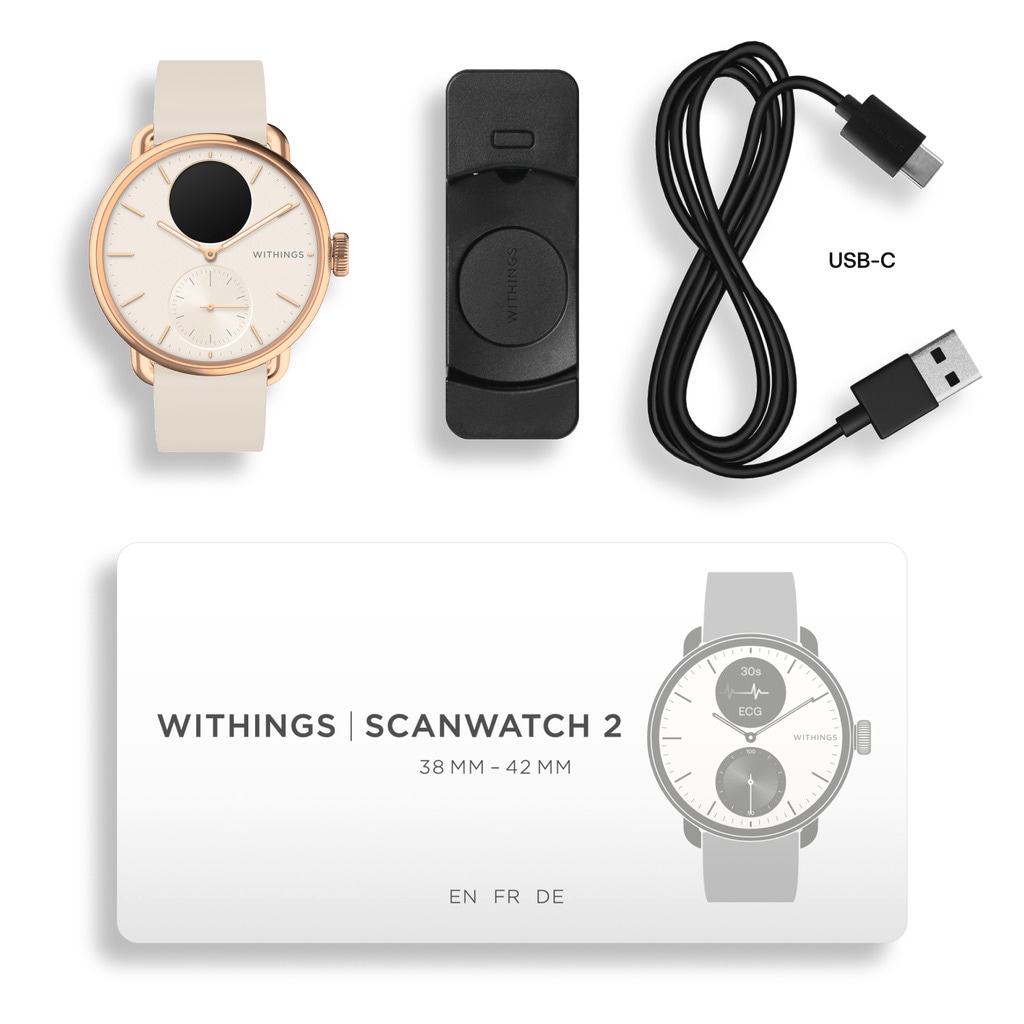 Withings Smartwatch »ScanWatch 2 (38 mm)«, (1,6 cm / 0,63 Zoll), Proprietär,)