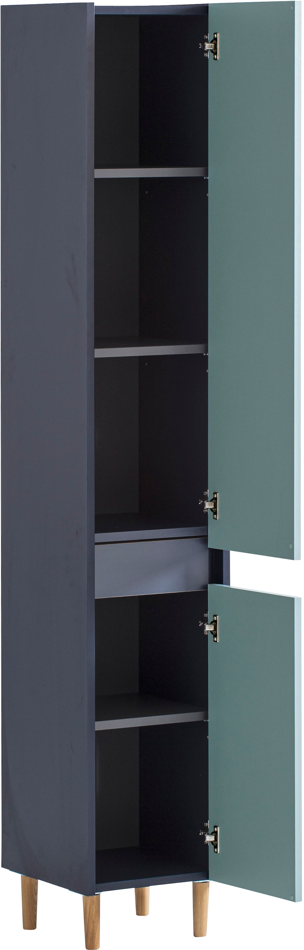 welltime Hochschrank »Lovis, Breite 30 cm« Wechselbarer Türanschlag, Möbelfüße aus Massivholz