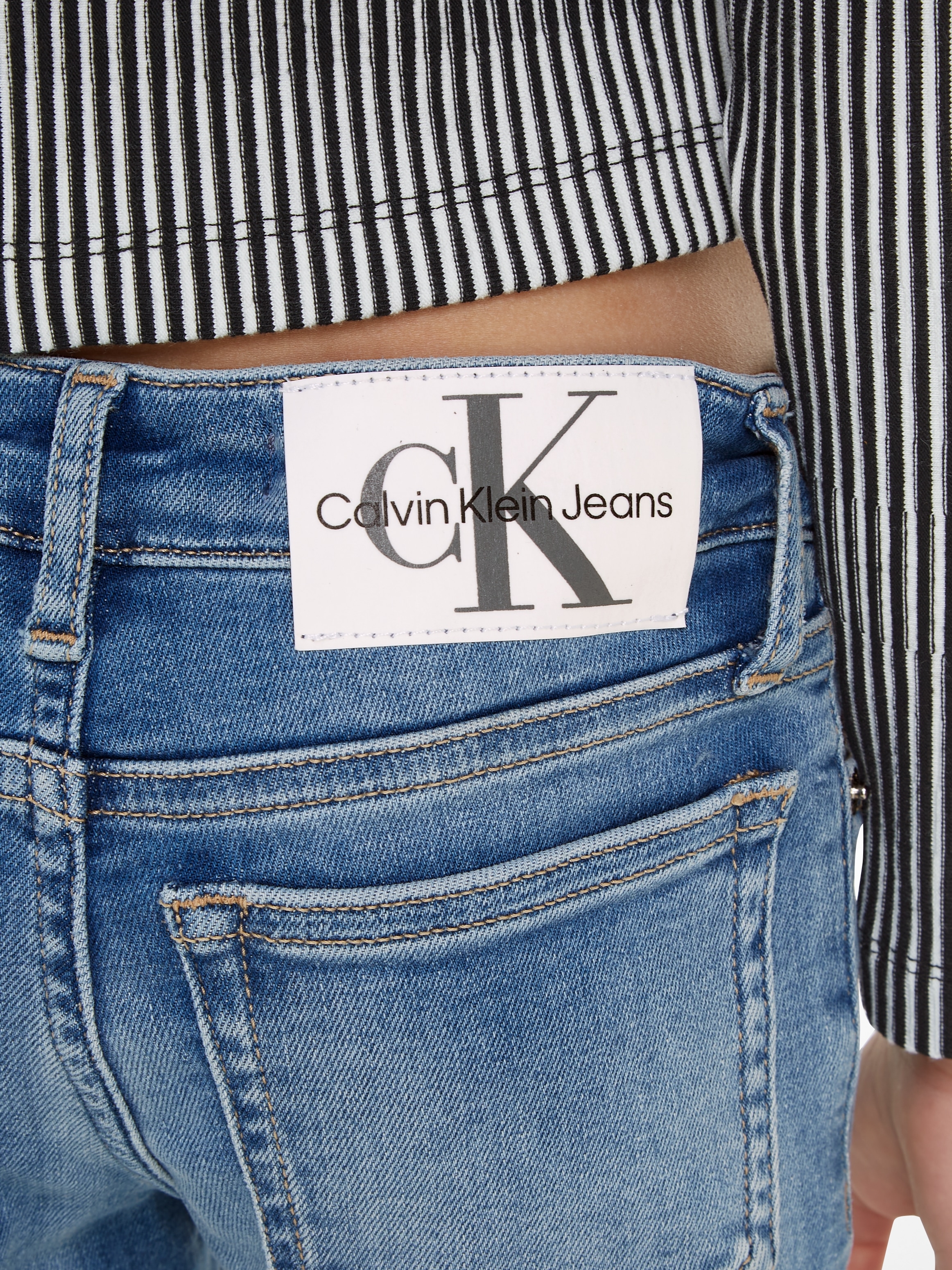 Calvin Stretch-Jeans MR »FLARE Klein MID VISUAL ♕ bei Jeans BLUE« SPLIT