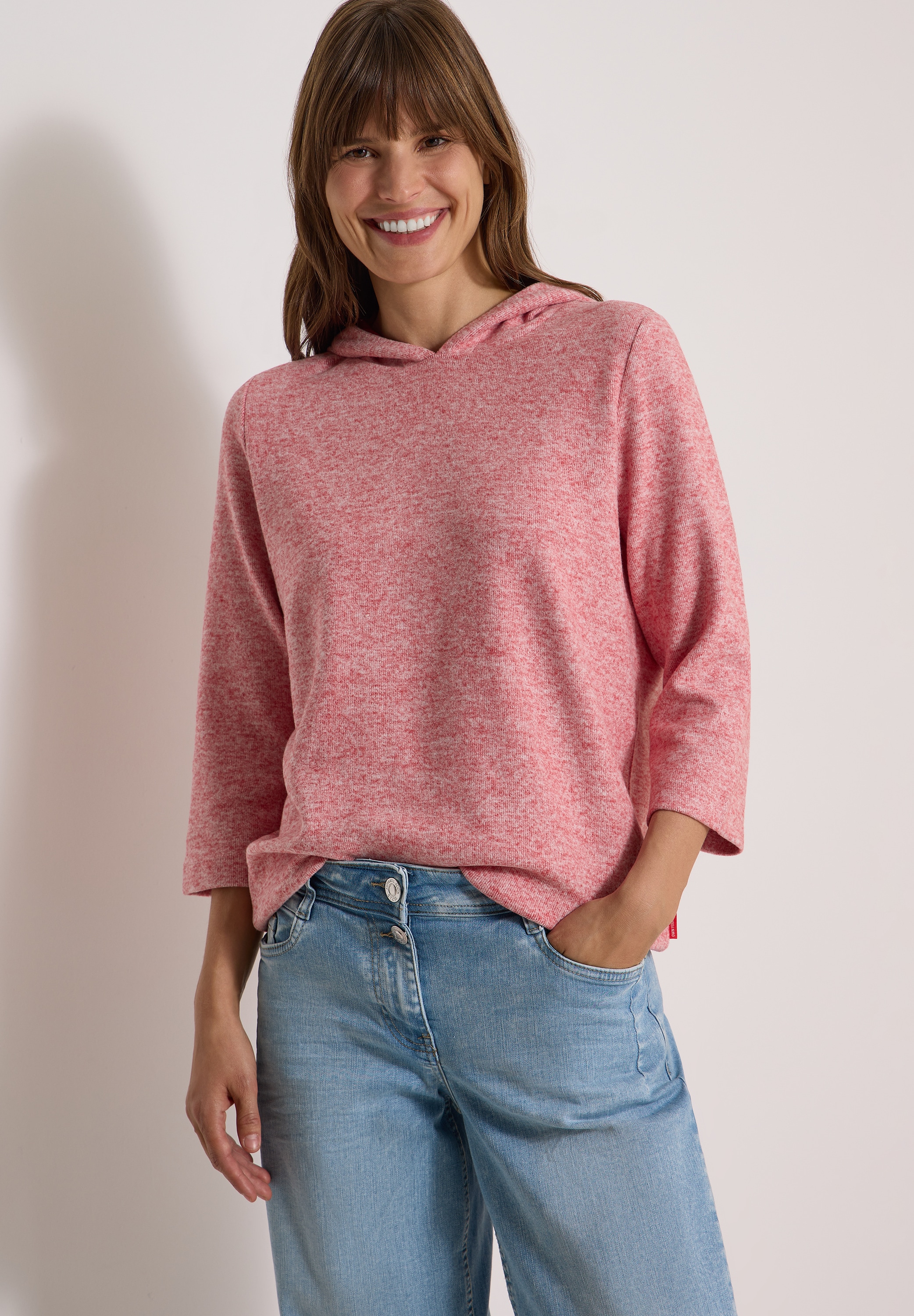 Cecil Kapuzensweatshirt , 3/4-Arm-Shirt im Melange-Look
