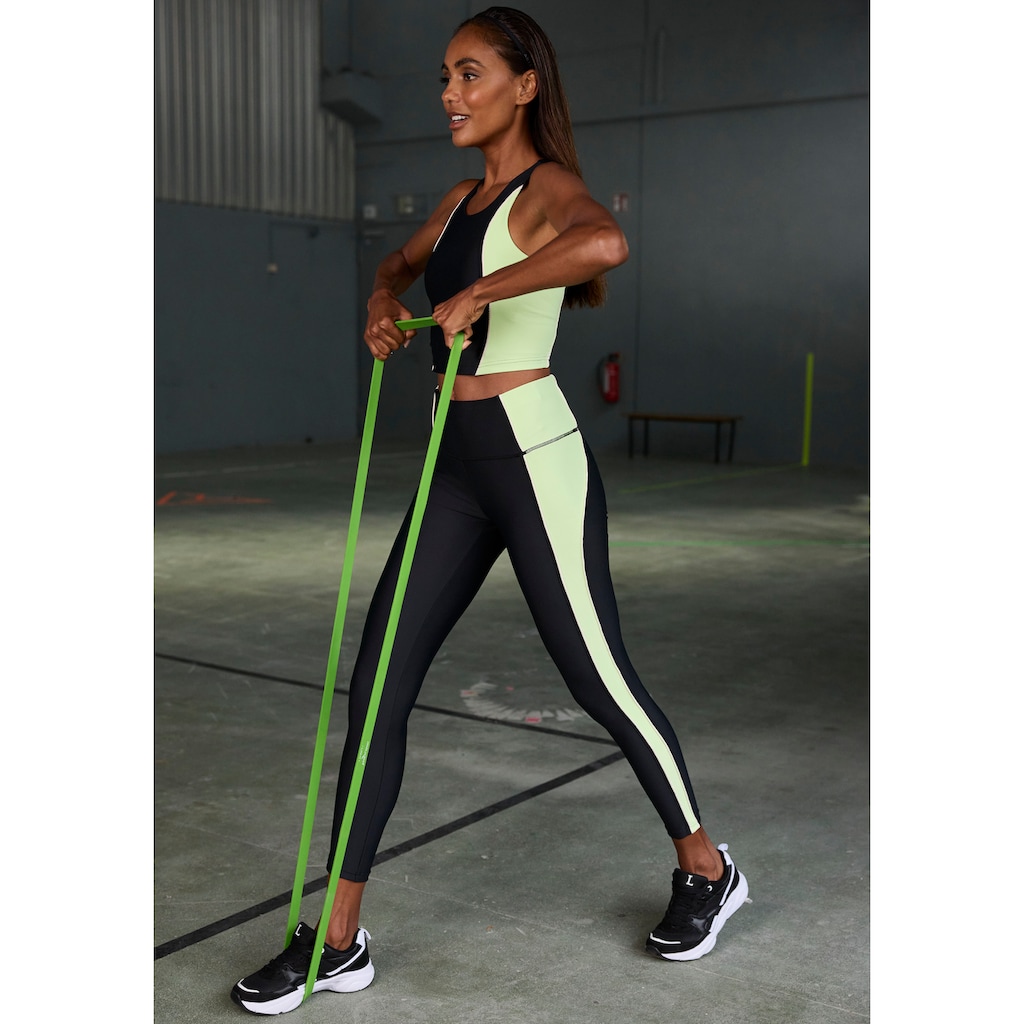 LASCANA ACTIVE Leggings »-Sporthose«, mit farblich abgesetztem Seitenstreifen