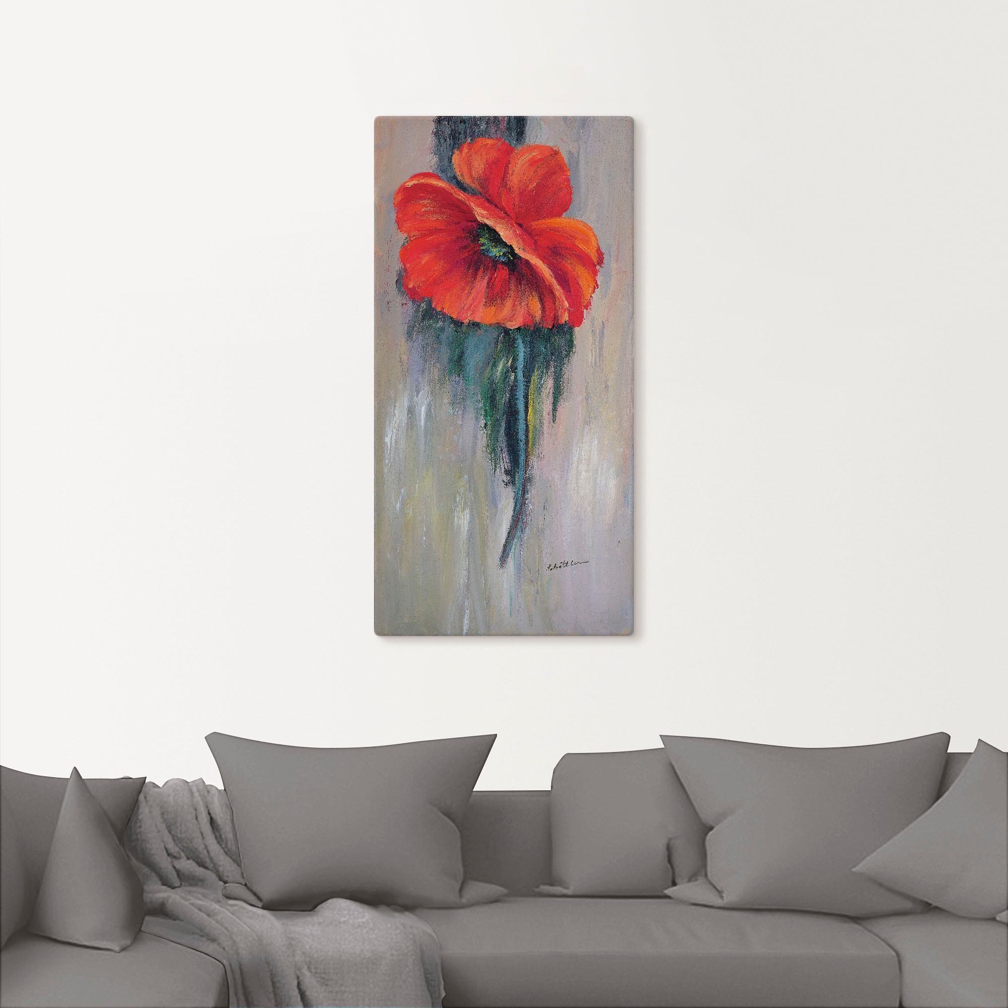 Artland Leinwandbild »Roter Mohn III« Blumen 1 Stk. tlg. auf Holzrahmen gespannt