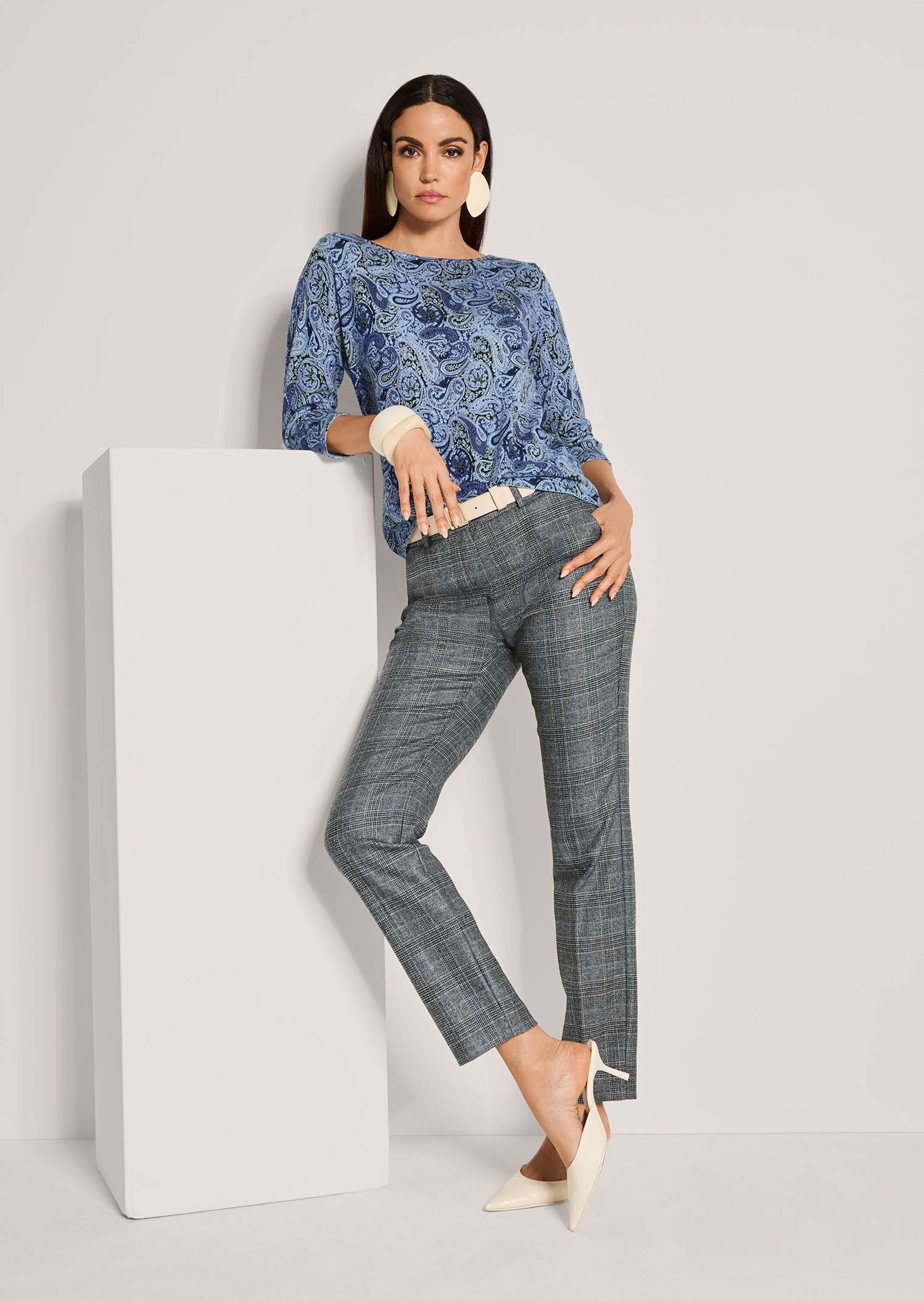 MADELEINE Longpullover »Kaschmirpullover Leichter Feinstrickpullover mit Paisley-Muster« Unikat-Druck