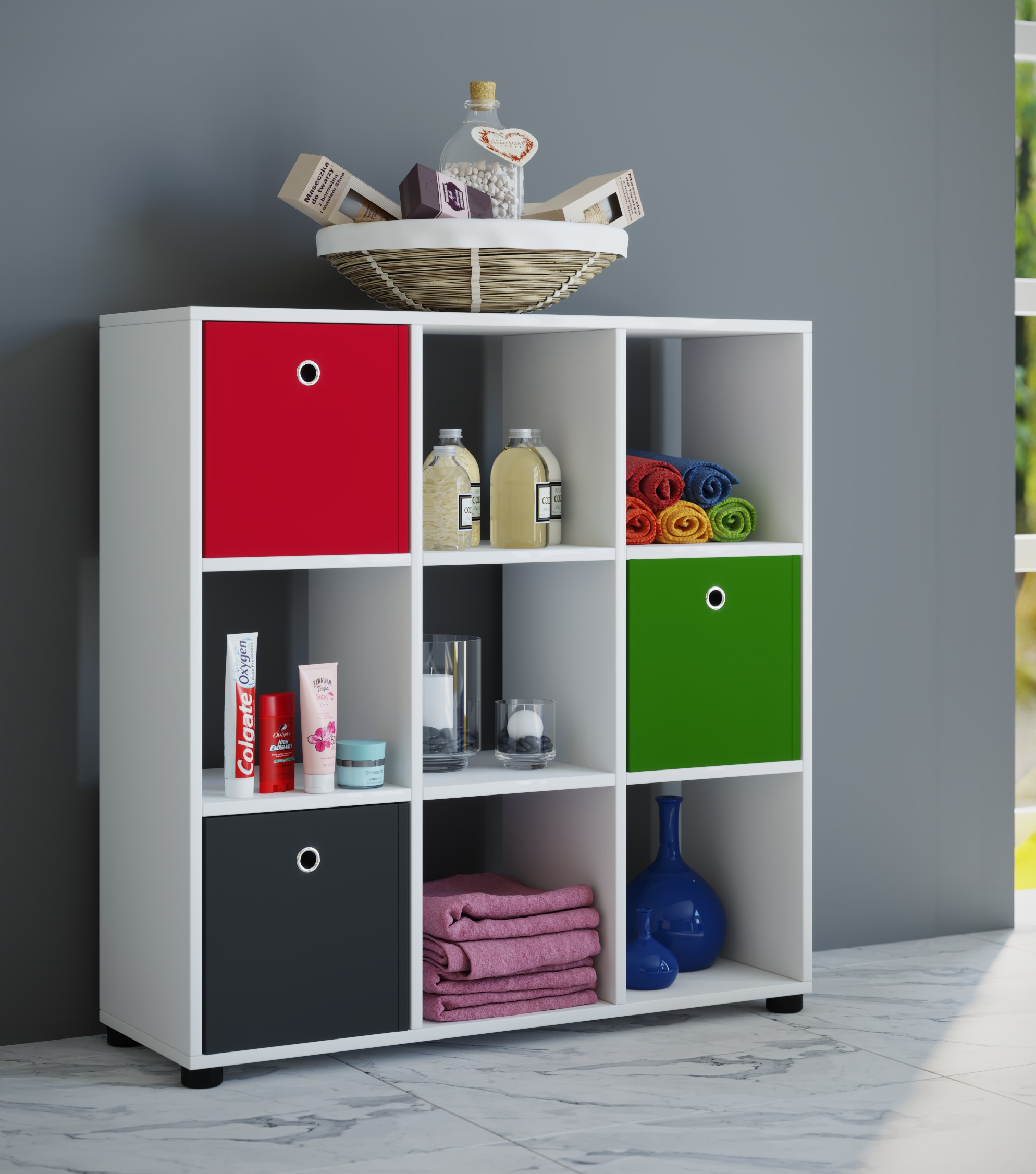 VCM Standregal »Holz Raumteiler Stand Regal Bücher Benas 3x3«