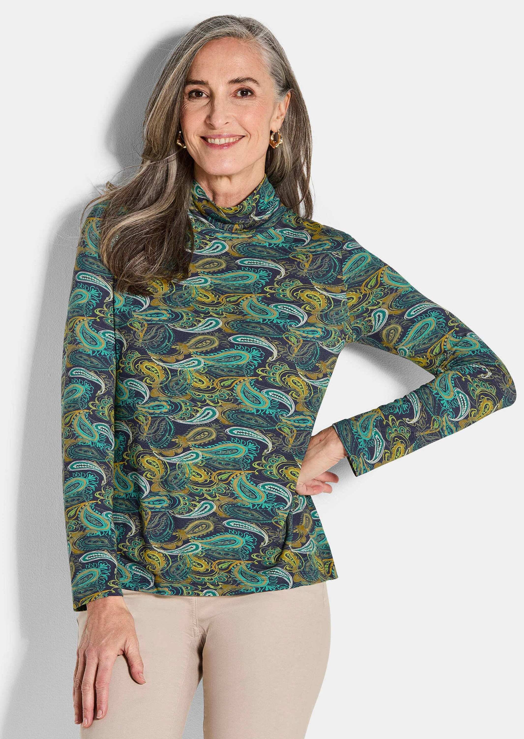 GOLDNER Langarmshirt »Jersey-Shirt mit Paisley-Muster«