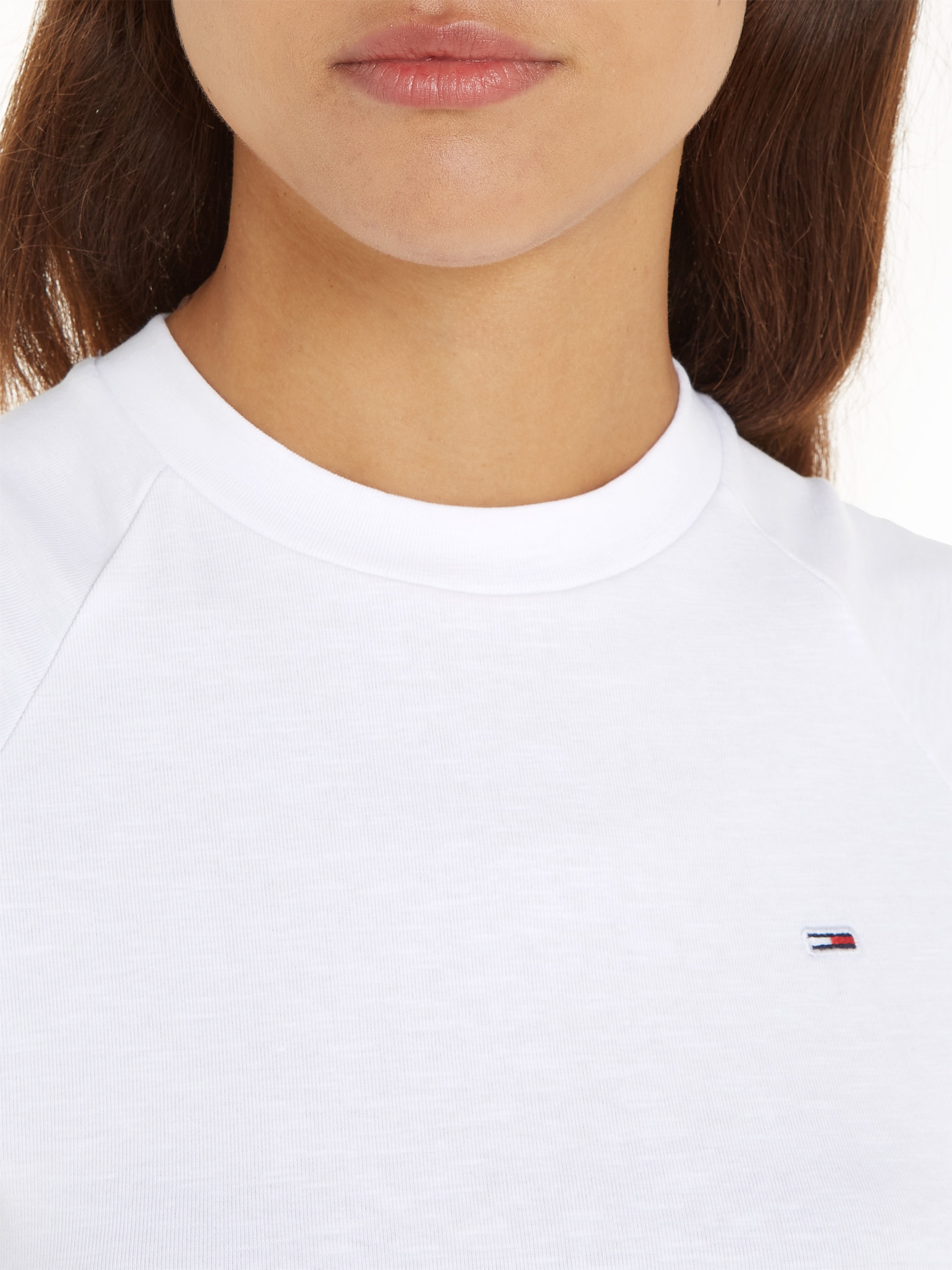 Tommy Jeans T-Shirt »TJW SLIM CRP BABYLOCK RIB TEE«, mit gewelltem Abschlüssen am Ärmel & Saum
