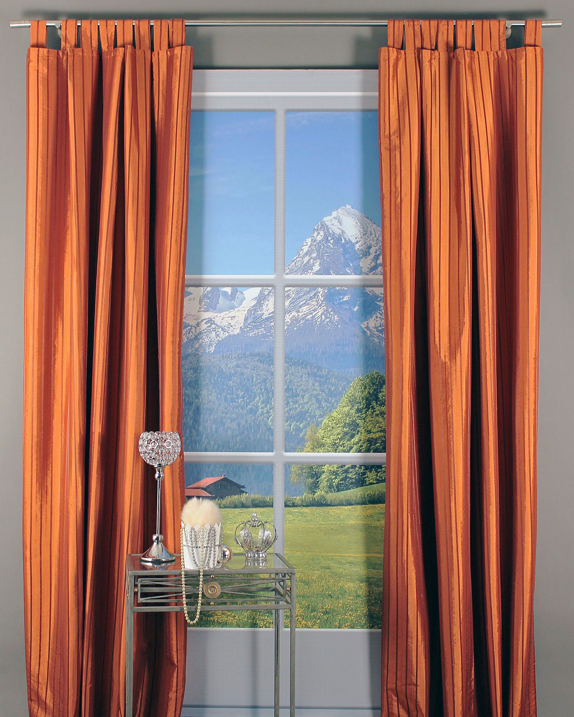 HOSSNER - ART OF HOME DECO Gardine »Caumasee« Schlaufen 1 Stk. tlg. Schlaufenschal im zeitlosen Design