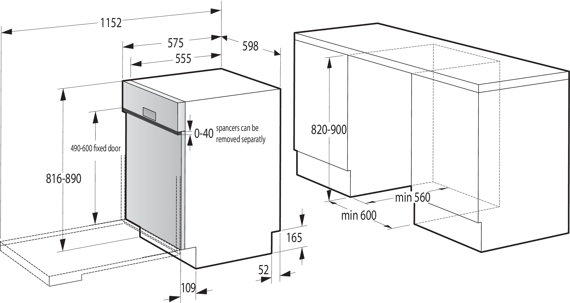 GORENJE teilintegrierbarer Geschirrspüler »GI 673A61X«, 16 Maßgedecke, Energieeffizienzklasse A