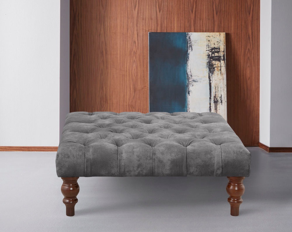 Home affaire Polsterhocker »Chesterfield«, mit Knopfheftung, auch in Leder