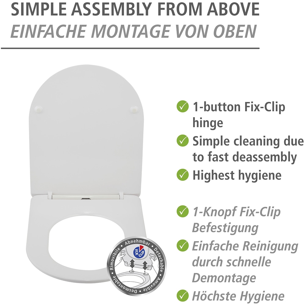 WENKO WC-Sitz »Modell Galati« aus Duroplast, ultraflach, D-Form, mit Absenkautomatik