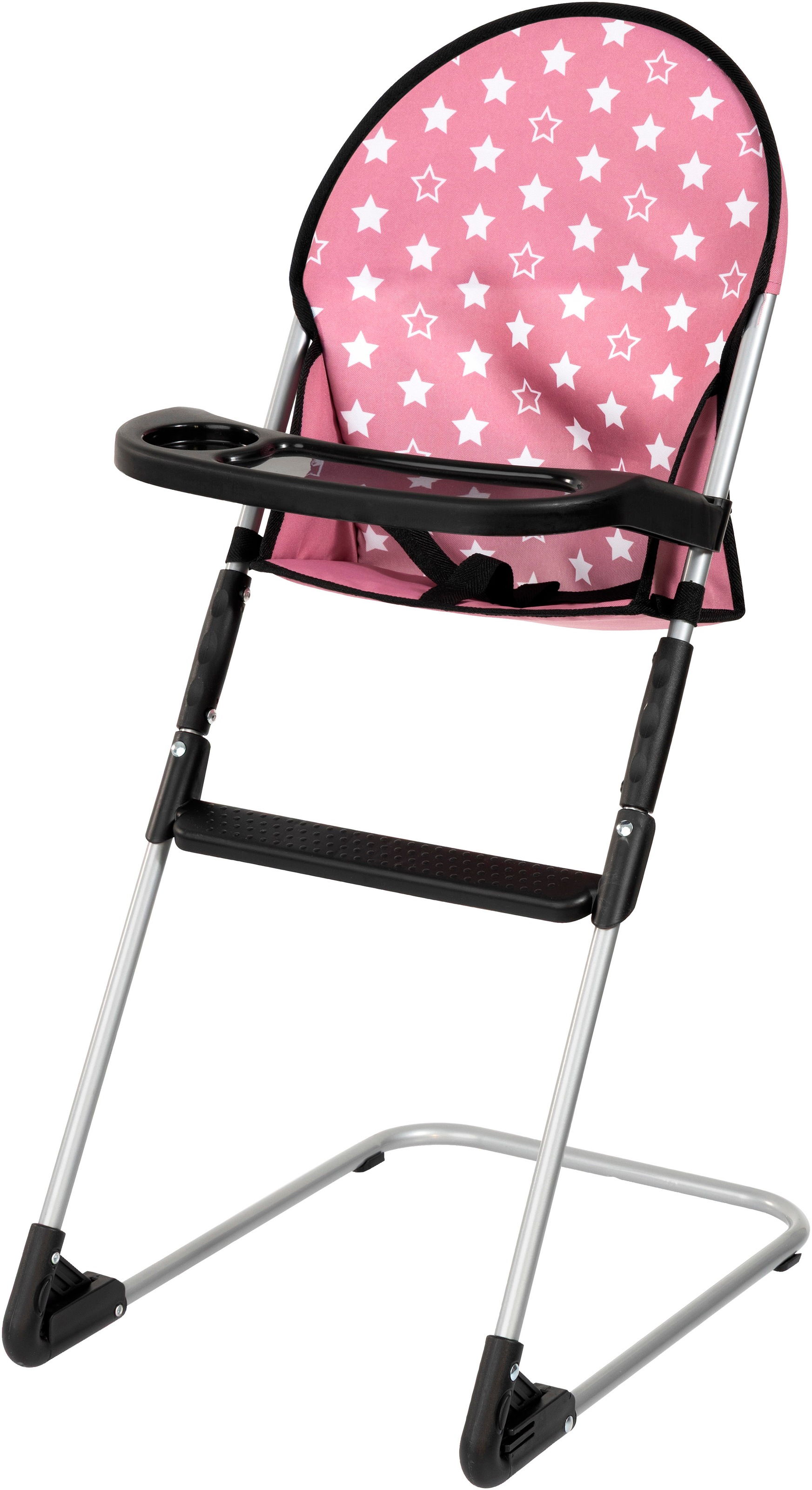 Bayer Puppenbett »Puppen-Reisebett-Set altrosa« inklusive Hochstuhl, Tasche, Teller, Trinkbecher, Besteck, Schnuller