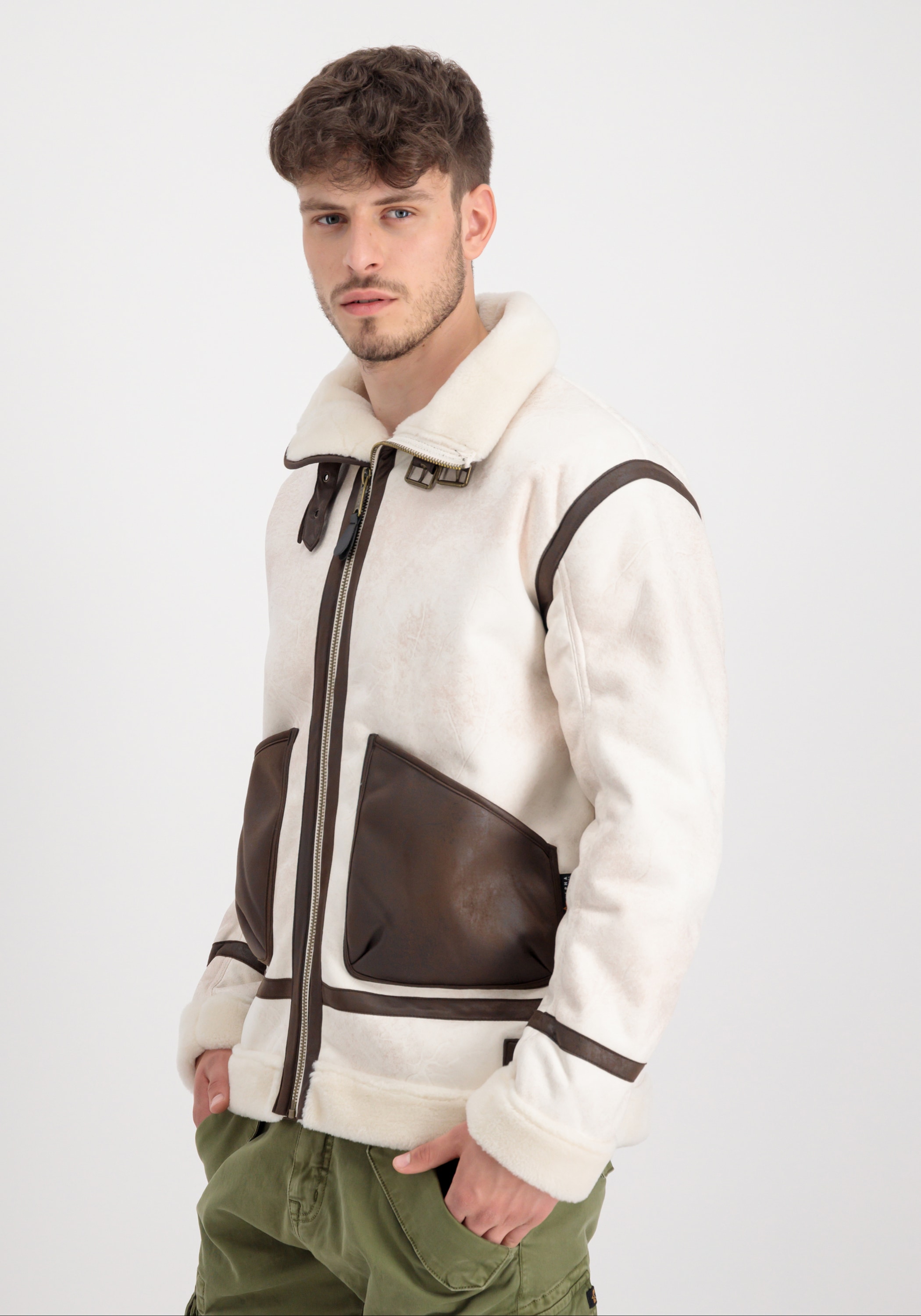 Alpha Industries Lederjacke »ALPHA INDUSTRIES Men - Leather & Vegan Jackets B3 Arctic«