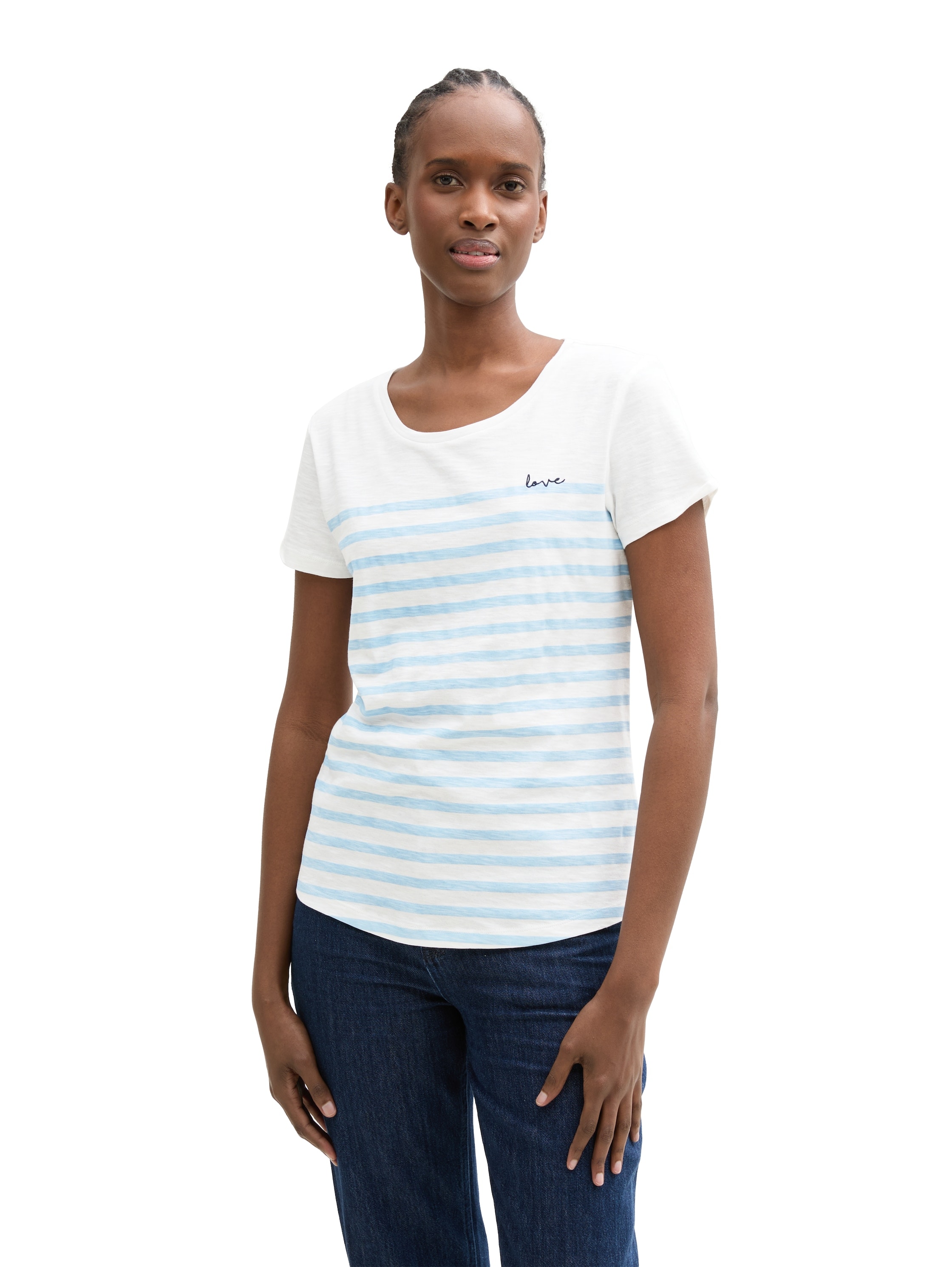 TOM TAILOR Denim T-Shirt, mit Streifen Muster