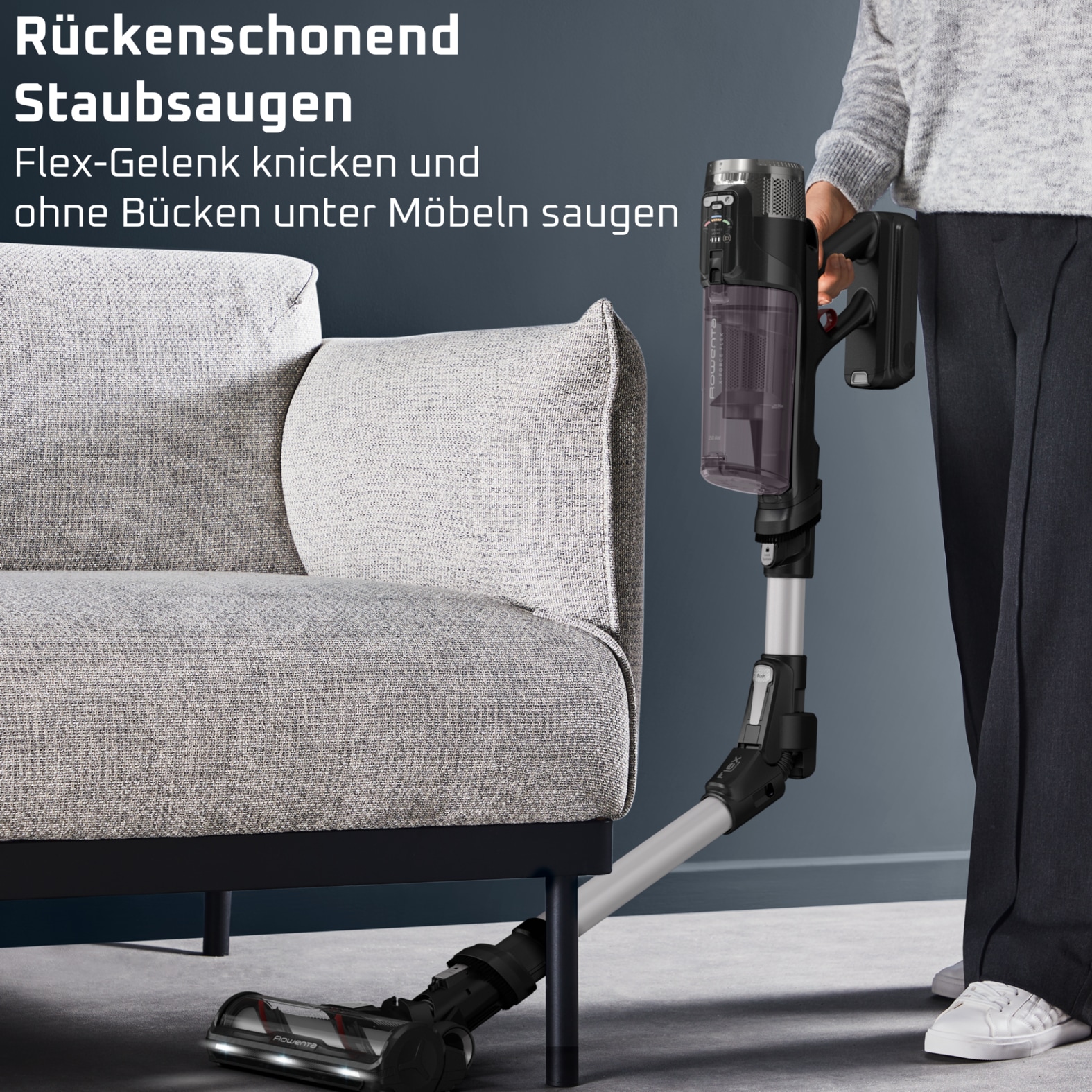 Rowenta Akku-Handstaubsauger »13.60 Allergy, hohe Saugleistung, ultraleicht, Flex-Gelenk, LED-Licht« sehr leicht, automatische Saugleistungsanpassung, RH9A36